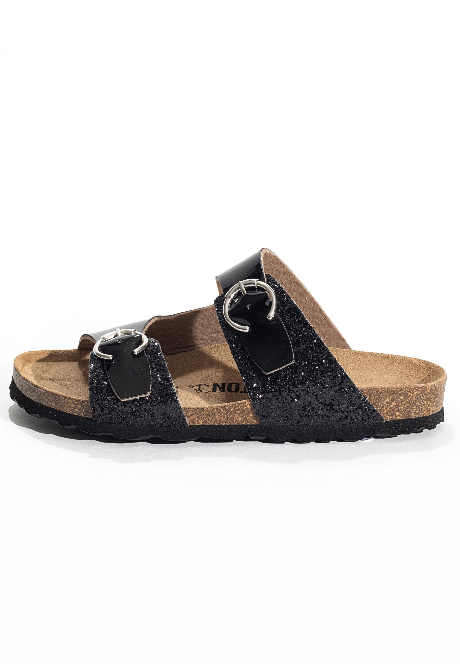 Sandalias Ilithyie Negro y purpurina