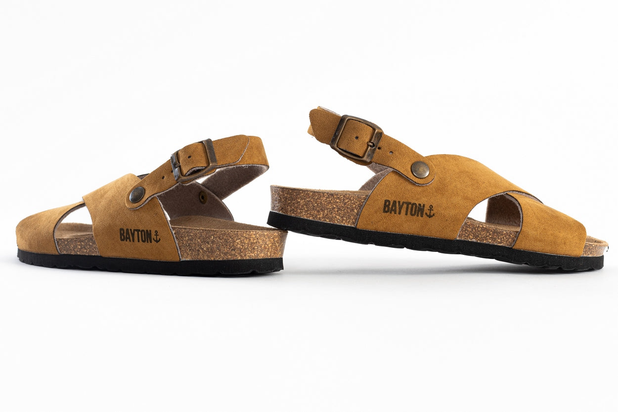 Tweed Tan Multi-Strap Sandals