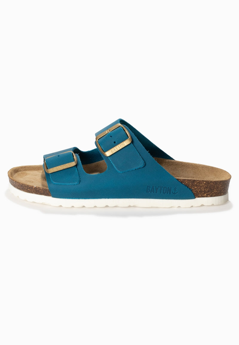 Atlas Blue 2 Strap Sandals 100% Leather