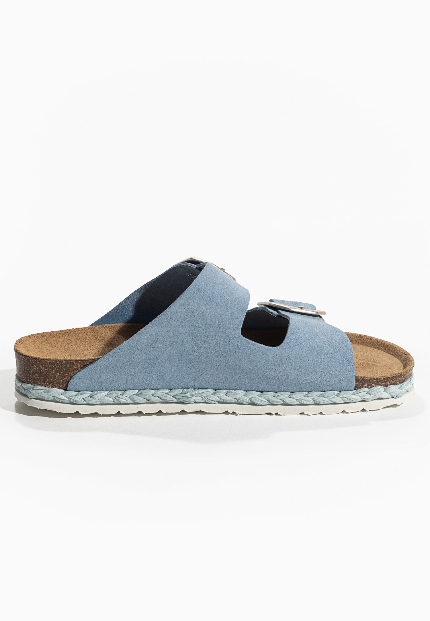 Benalla 2 Straps Sandals in Sky Blue Suede Leather