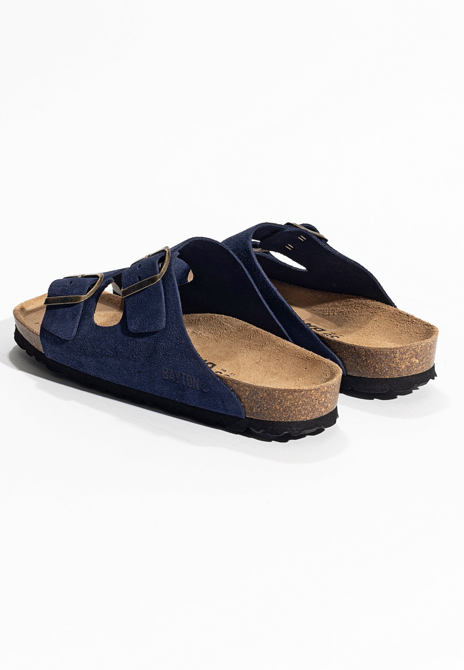 Atlas Navy Blue Suede Leather 2 Strap Sandals