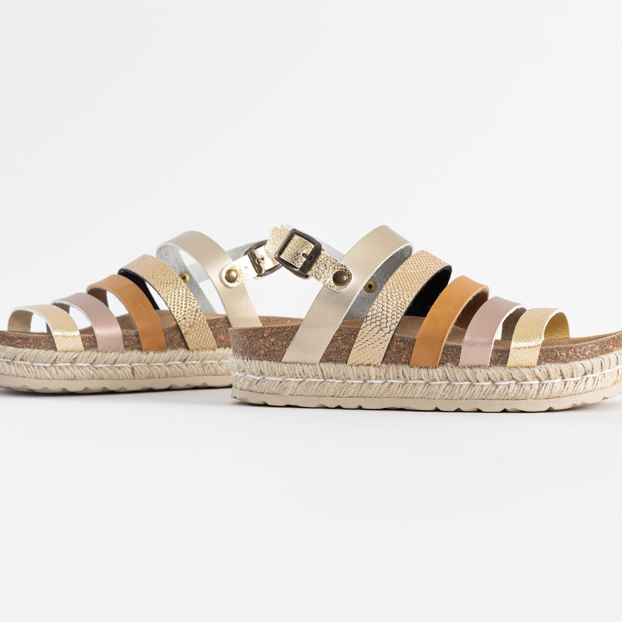 Umbria Multi-Strap Multicolor Platform Sandals