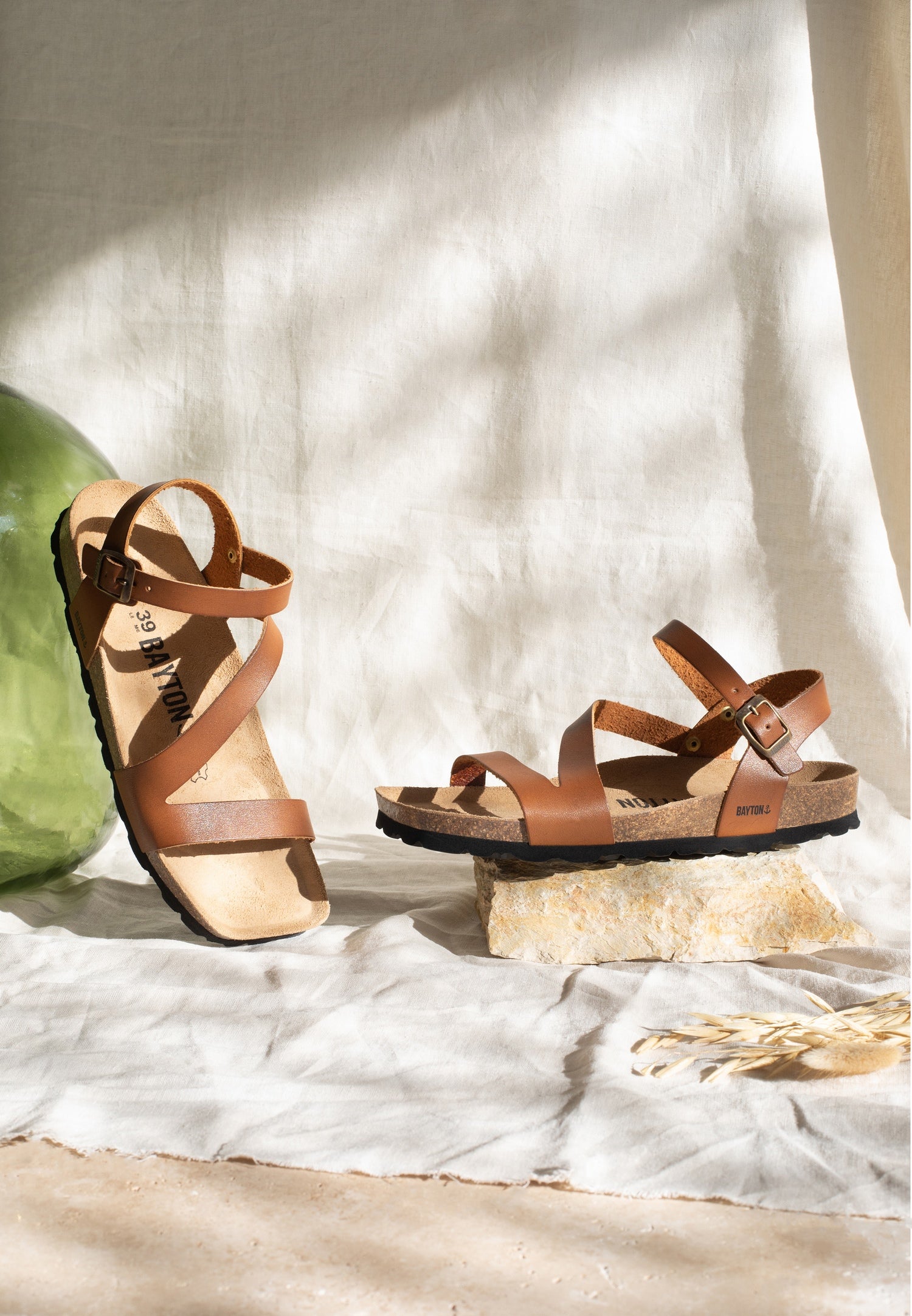 Vigo Camel Multi-Strap Sandals