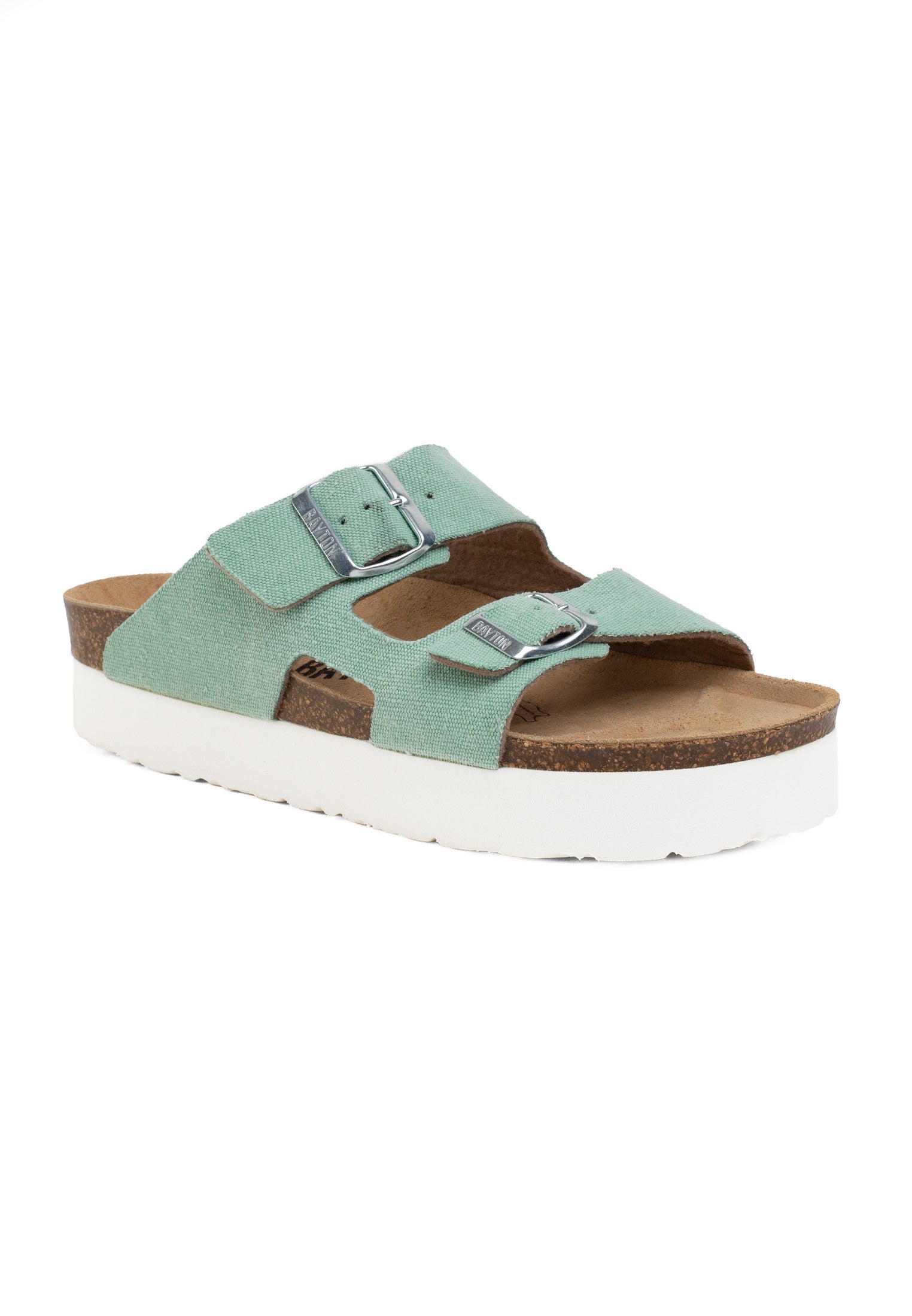 Pastel Green Space Platform Sandals