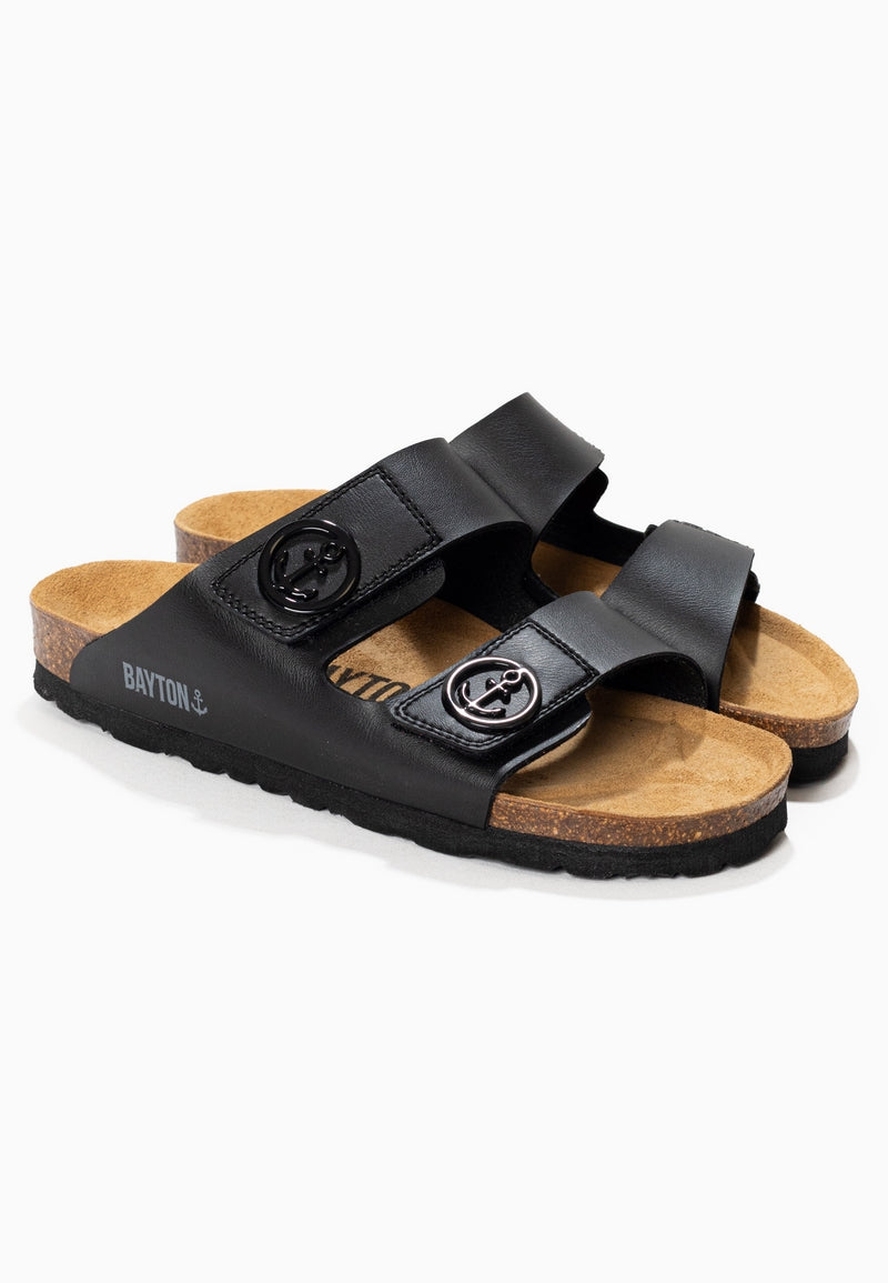 Black Anatol 2 Strap Sandals