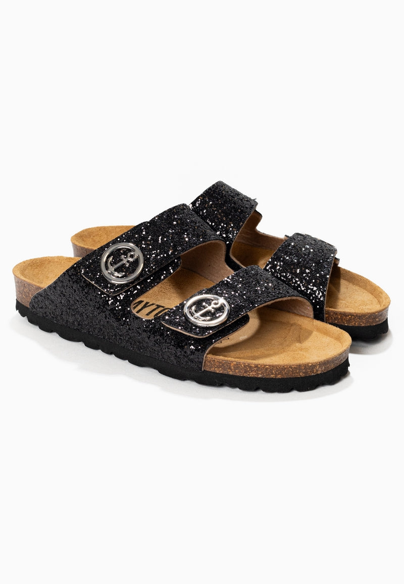 Black Anatol 2 Straps Glitter Sandals