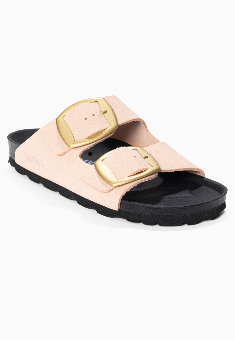 Alicante Nude Suede Leather 2 Strap Sandals