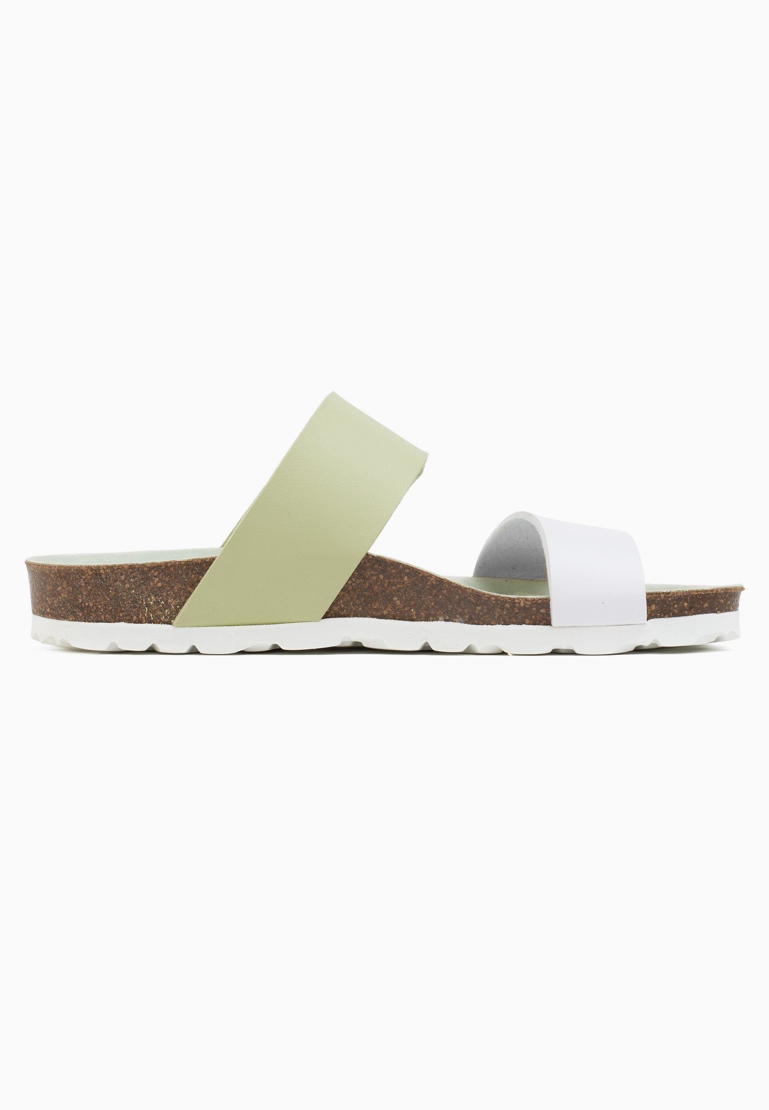 Pale Green and White Valence 2 Strap Sandals