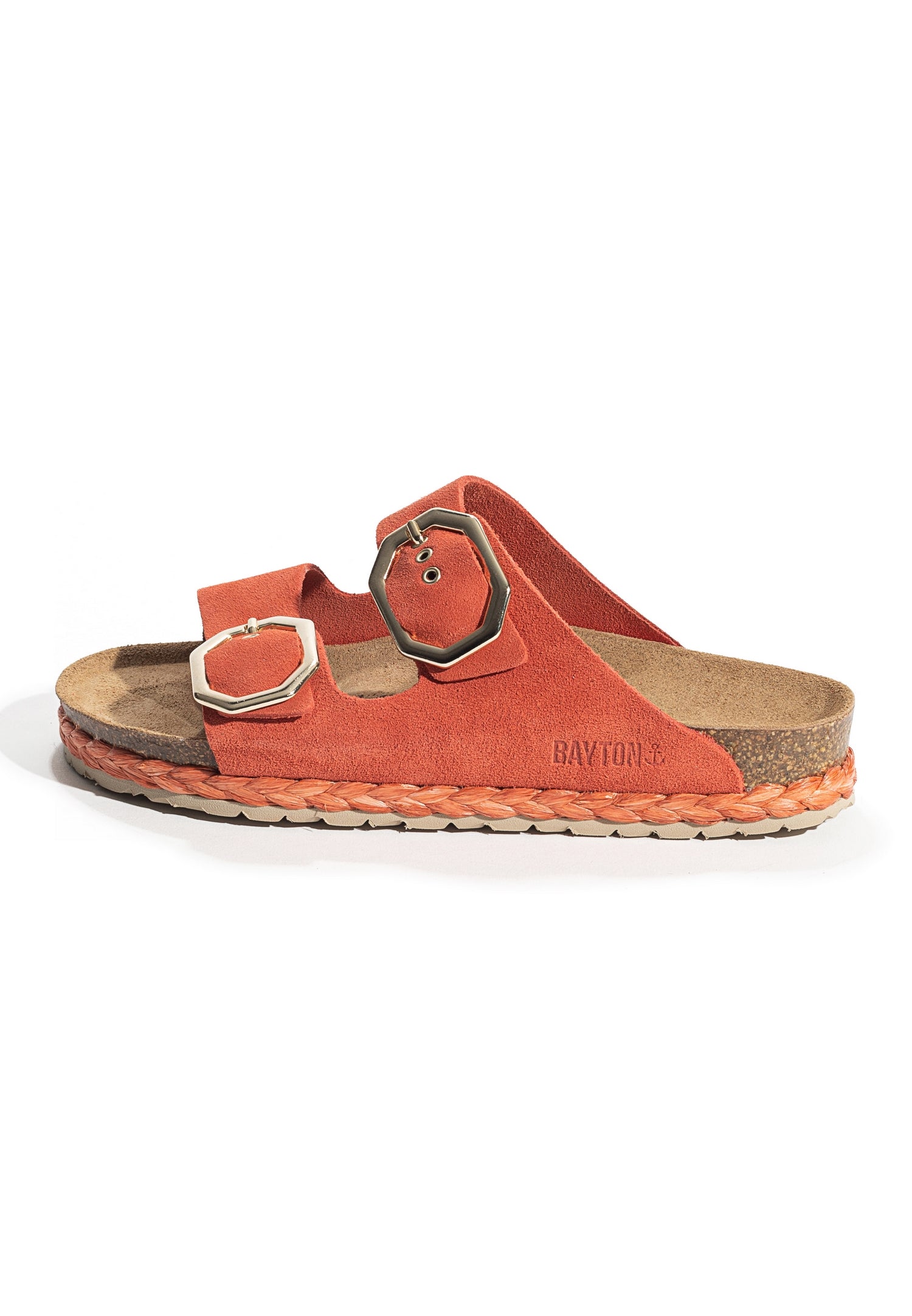 Atlas Coral Suede Leather 2 Strap Sandals