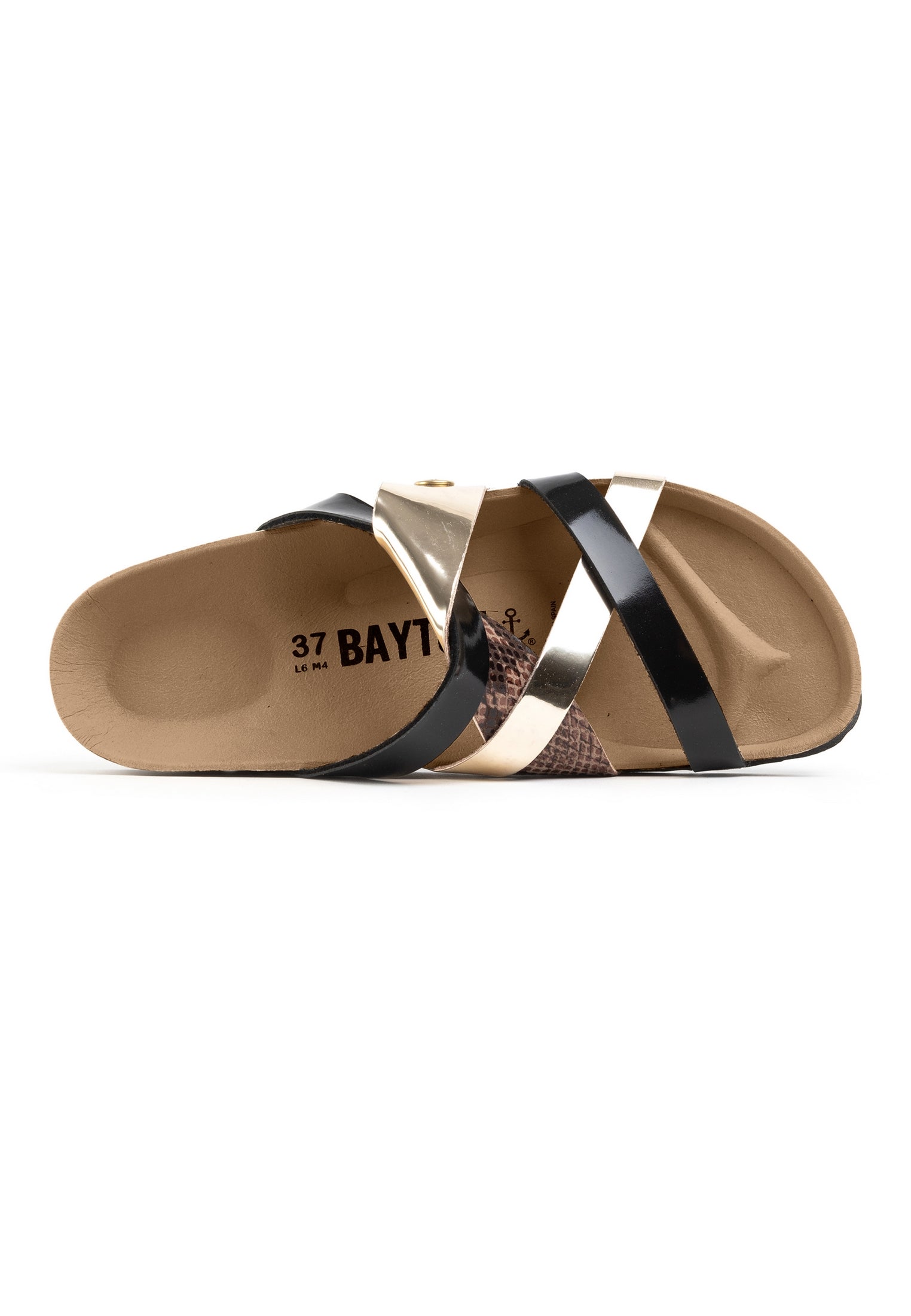 Batz Black and Light Brown Multi-Strap Sandals