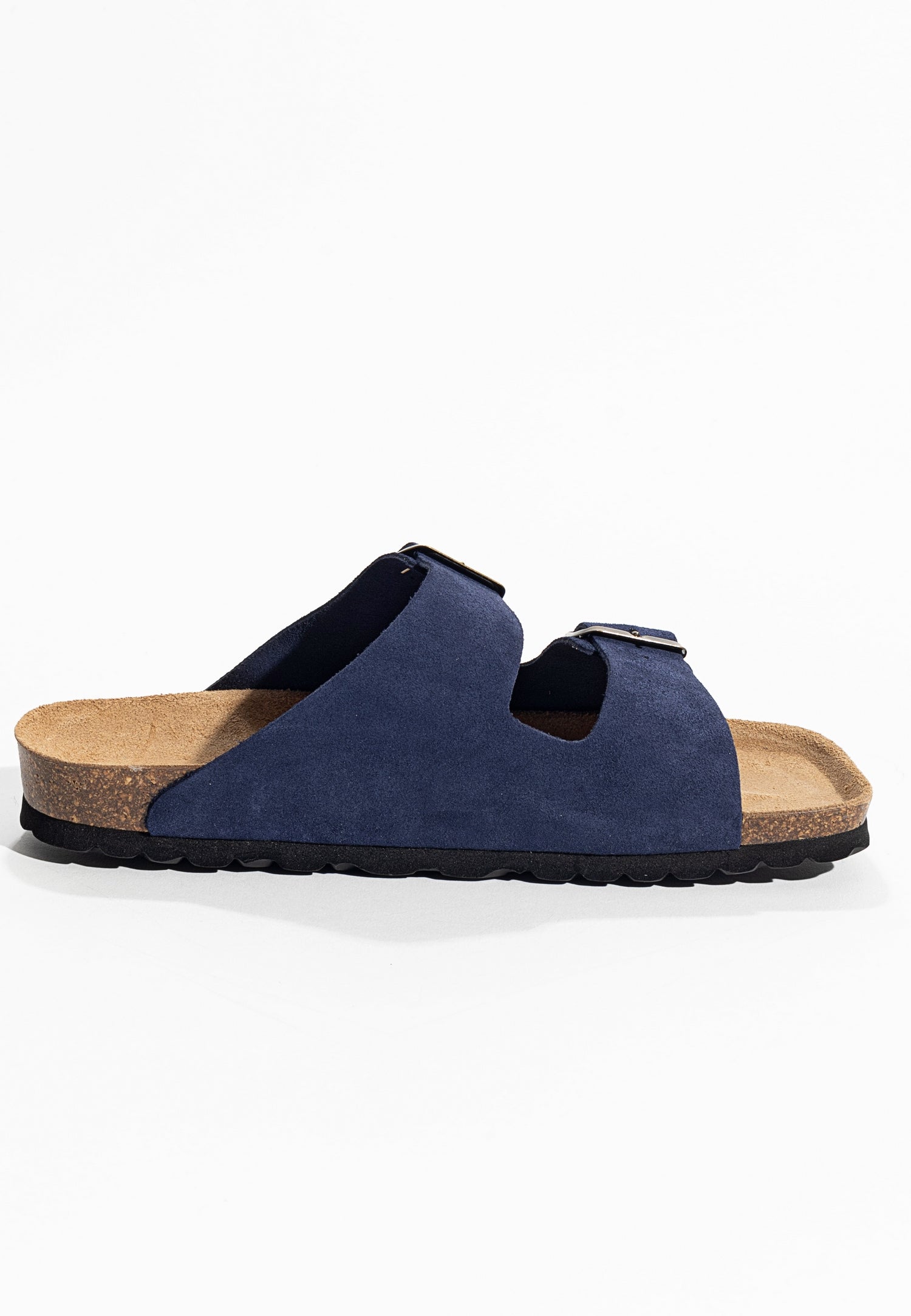 Atlas Navy Blue Suede Leather 2 Strap Sandals