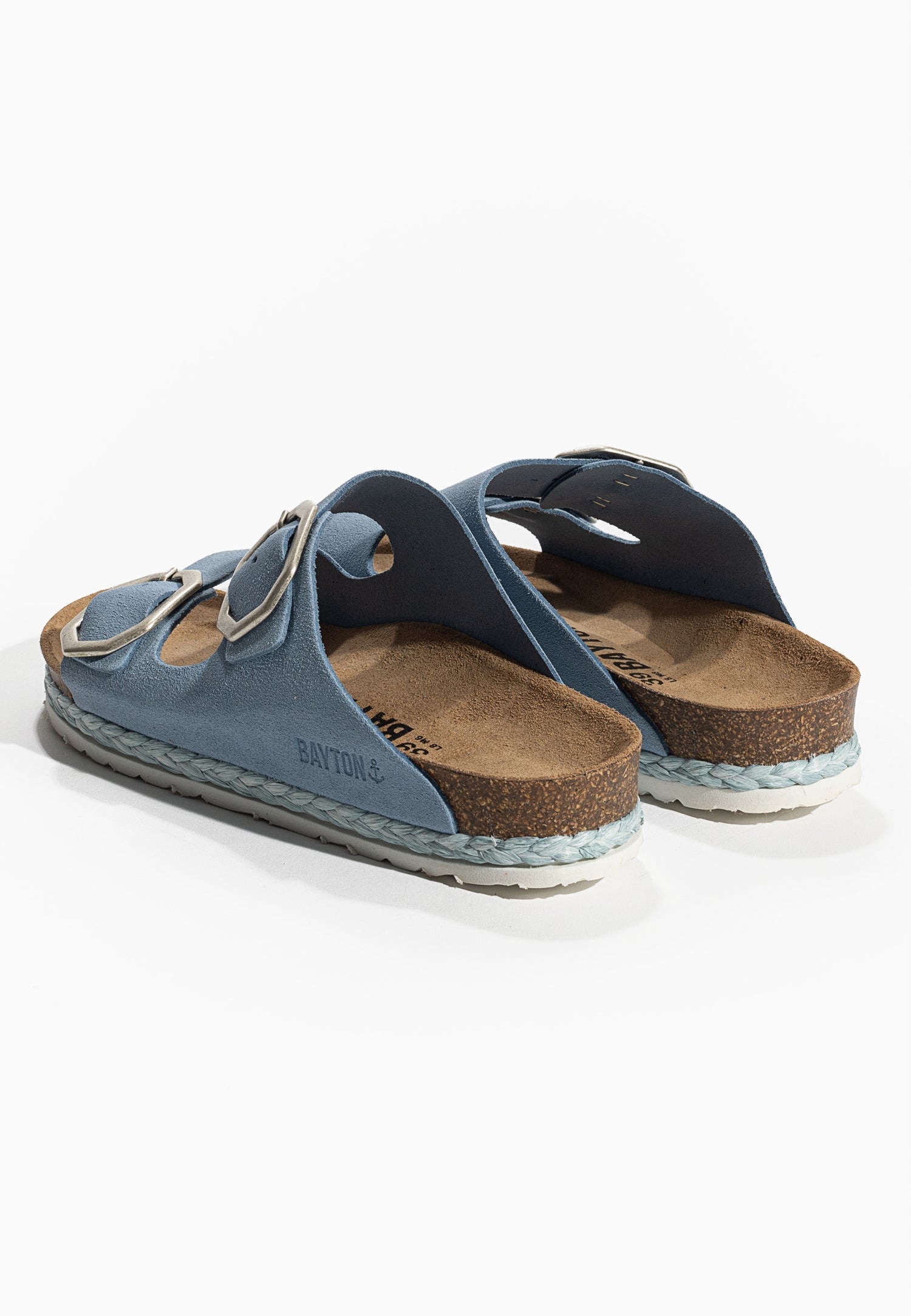 Benalla 2 Straps Sandals in Sky Blue Suede Leather