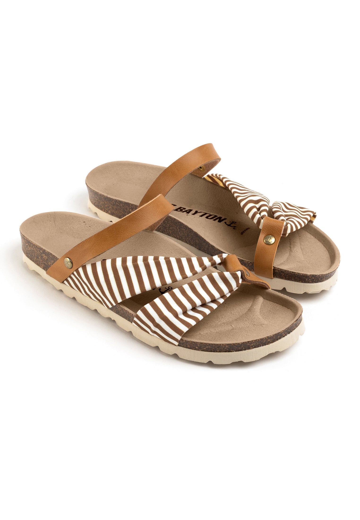 Sandales Figueira Beige Et Camel Multi-Brides