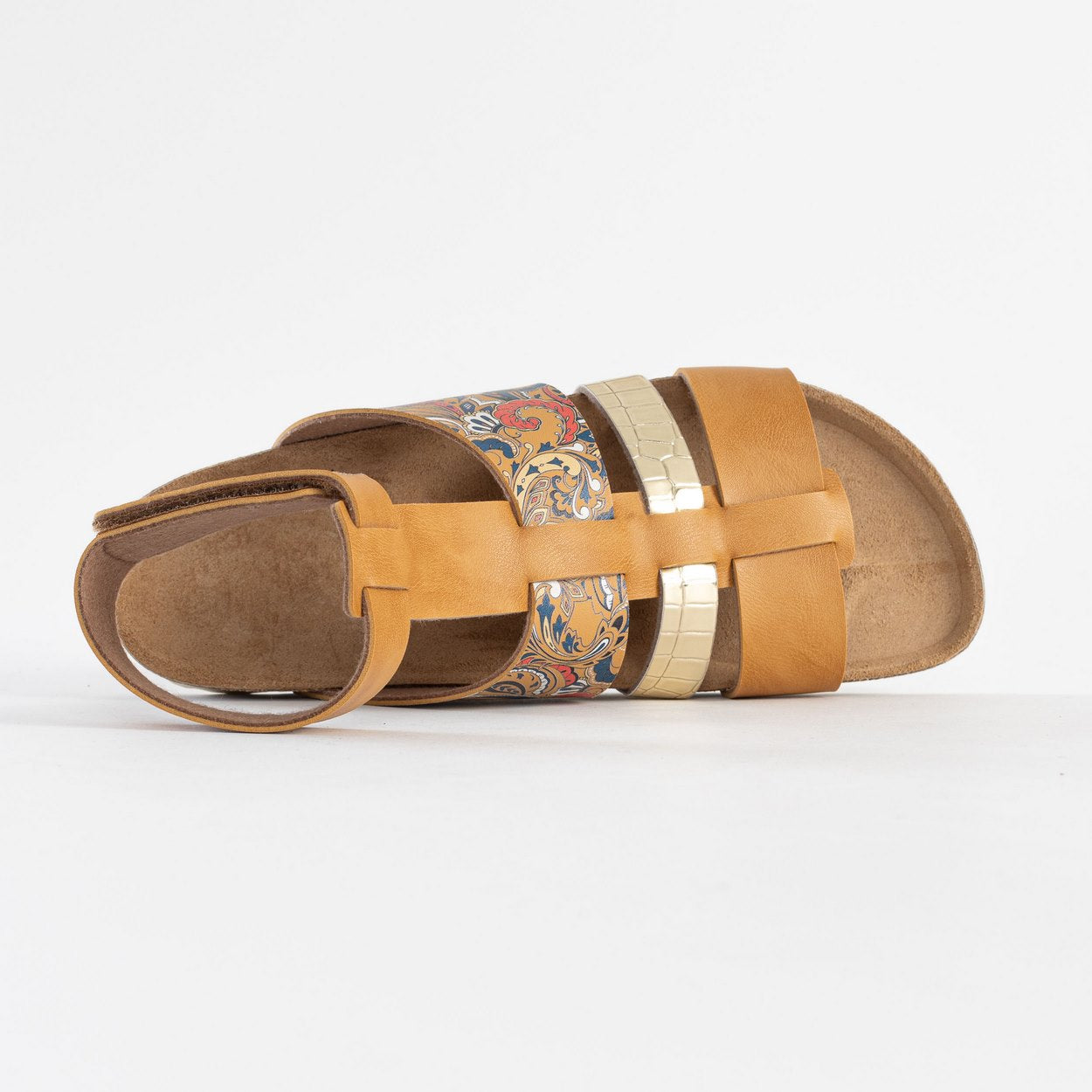 Morello Camel and Sand Multi-Strap Sandals