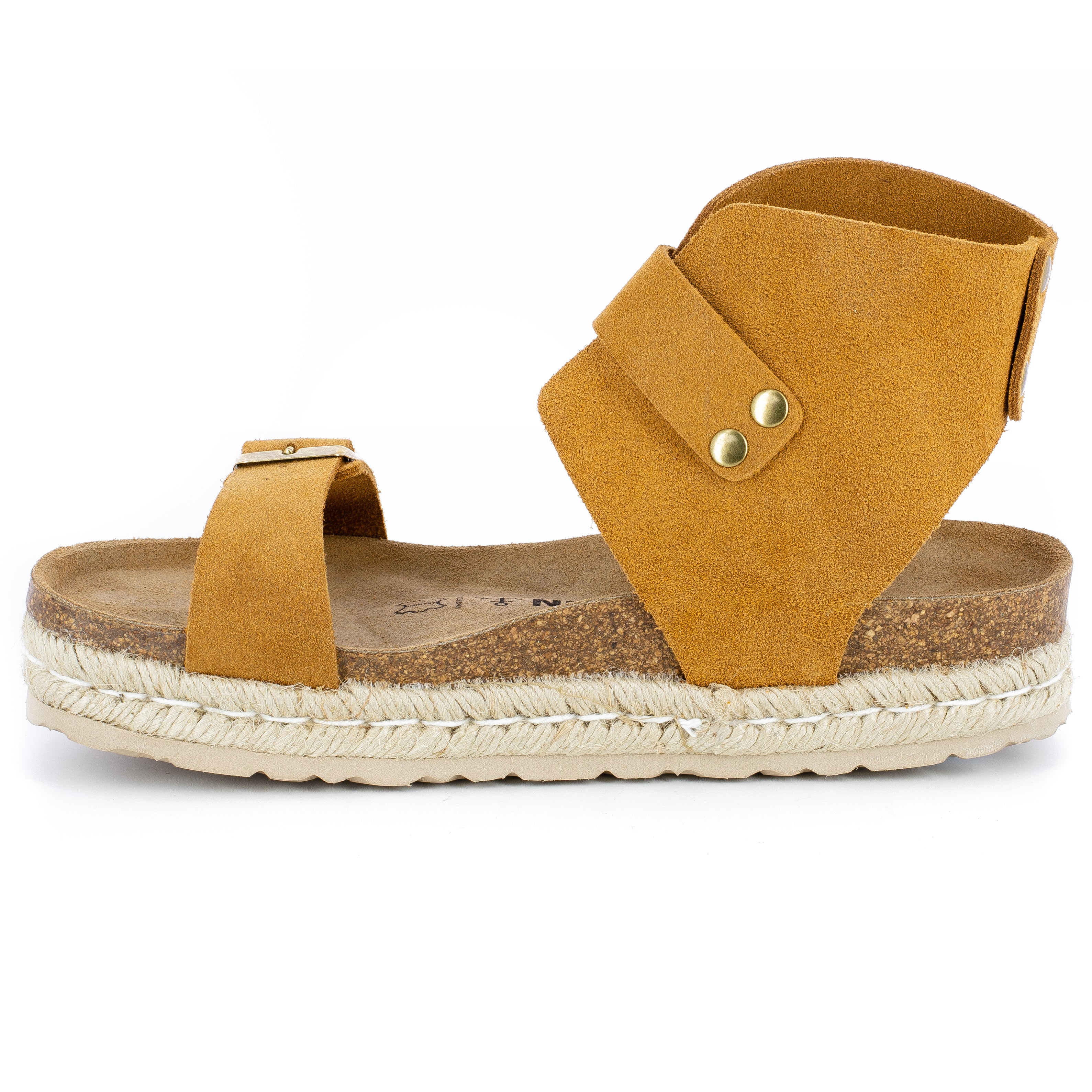 Dubbo Tan Suede Leather Multi-Strap Platform Sandals