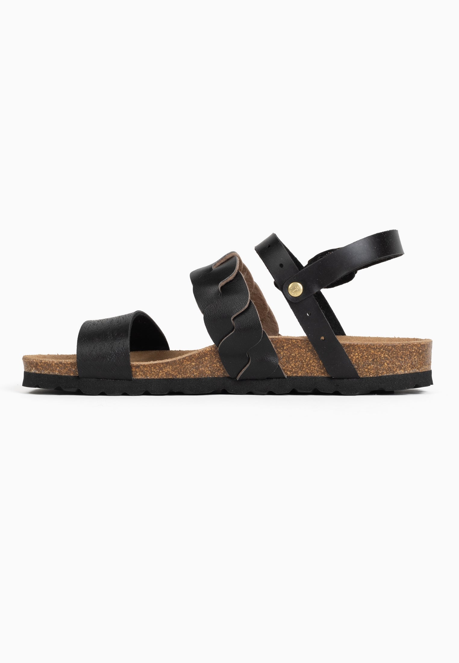 Citrine Black Multi-Strap Sandals