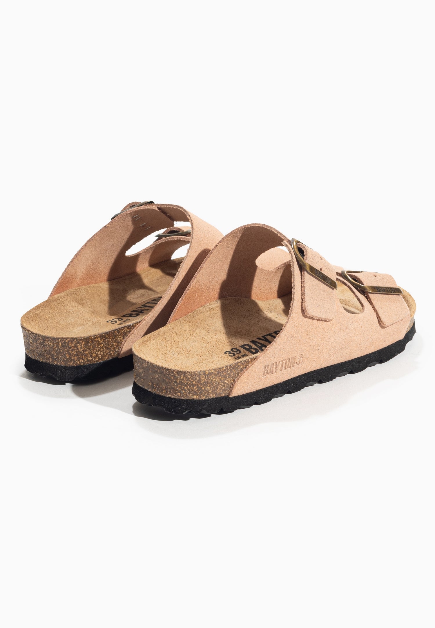 Tracy Peach Suede Leather 2 Strap Sandals