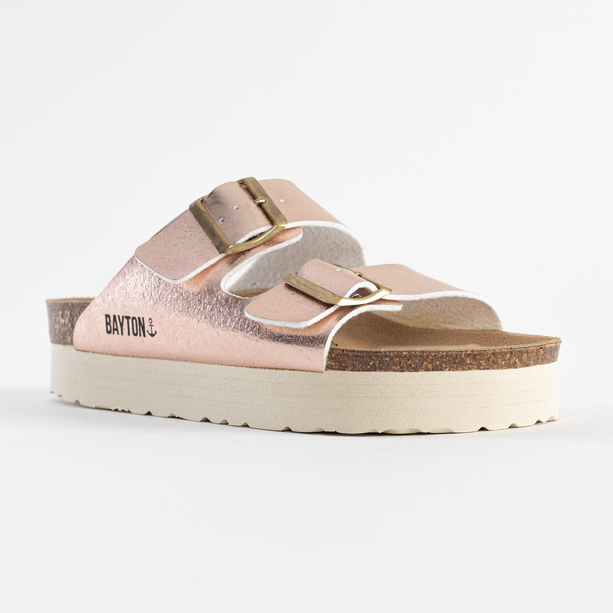 Sandalias con plataforma en oro rosa Japet