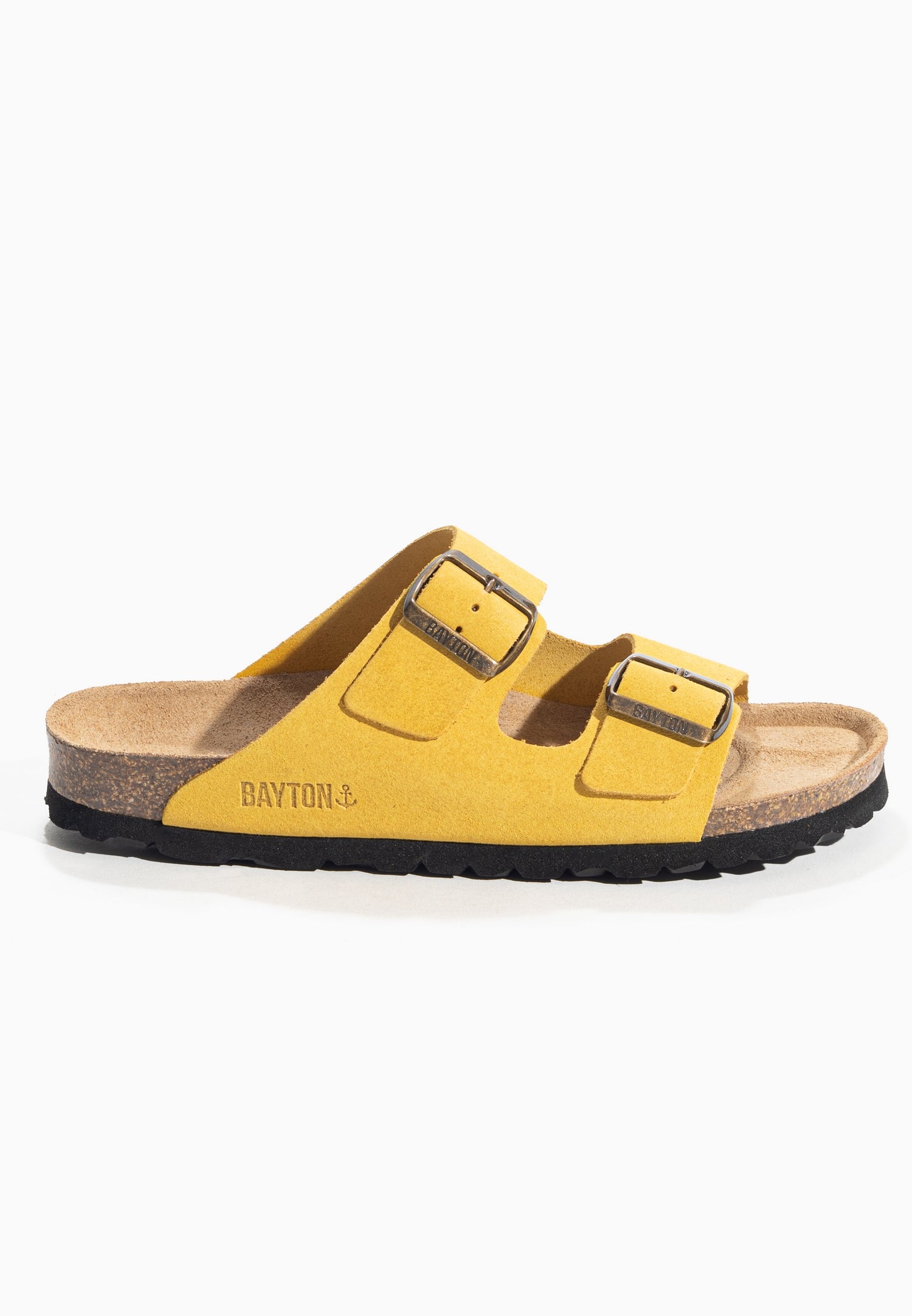 Tracy Yellow Suede Leather 2 Strap Sandals