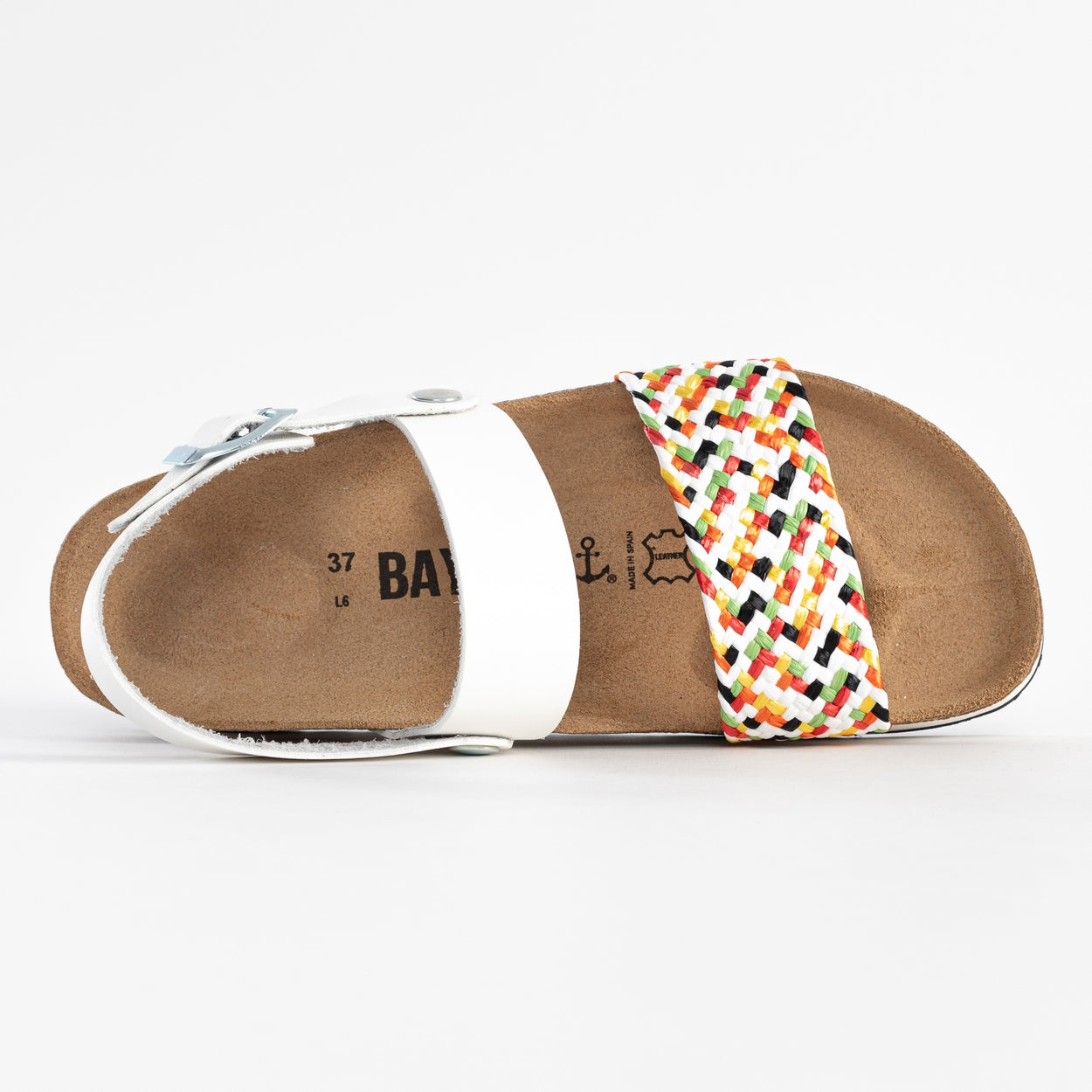 Almeria White and Multicolor Platform Sandals