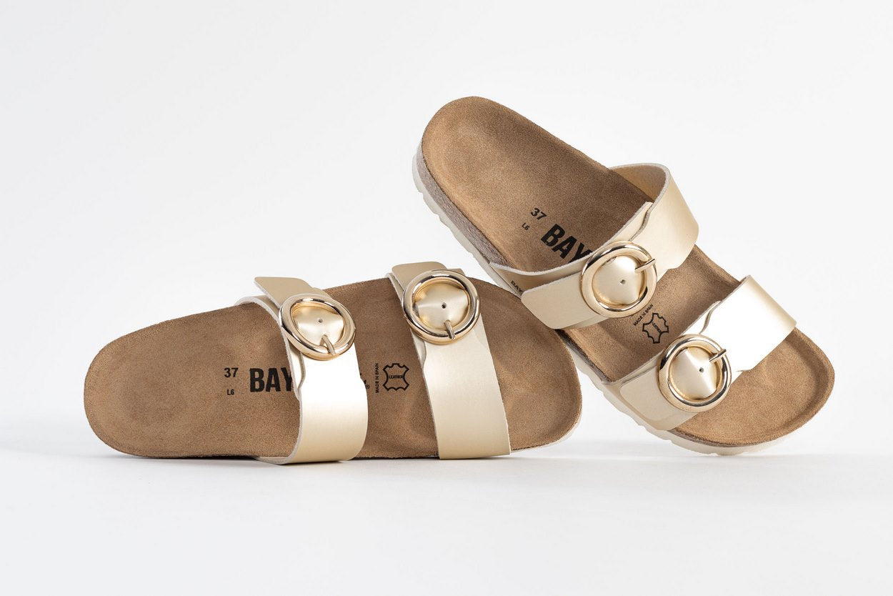 Lugo Light Gold 2 Strap Sandals