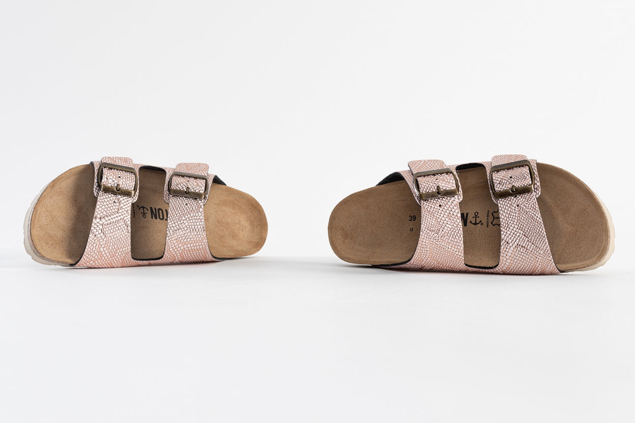 Atlas Rose Gold 2 Strap Sandals