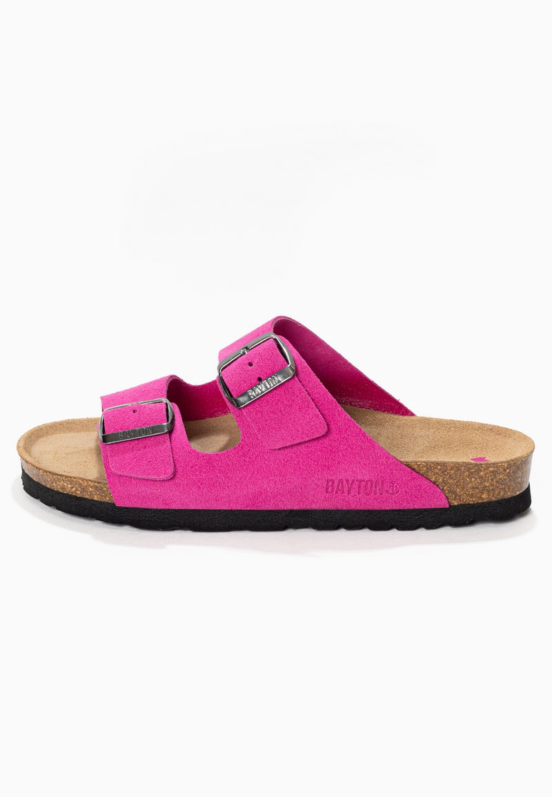 Atlas Rose Suede Leather 2 Strap Sandals