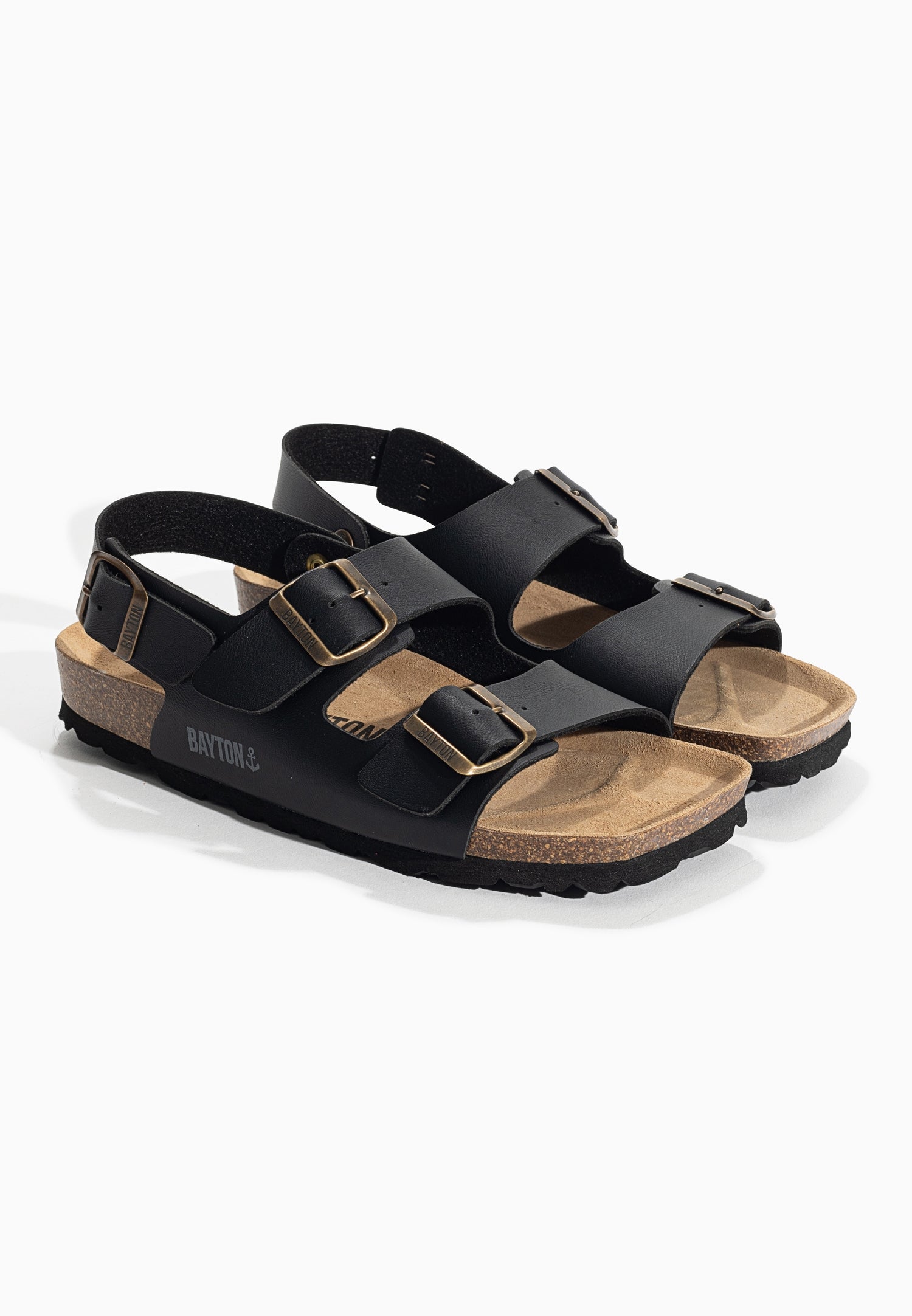 Achilles Black Multi-Strap Sandals