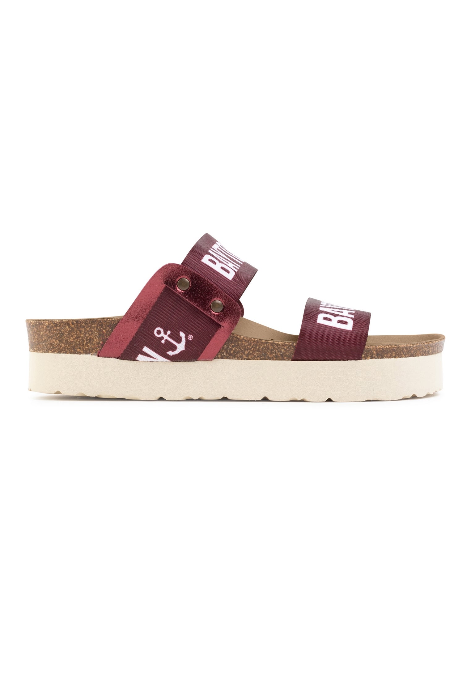 Solar Bordeaux 2 Strap Sandals