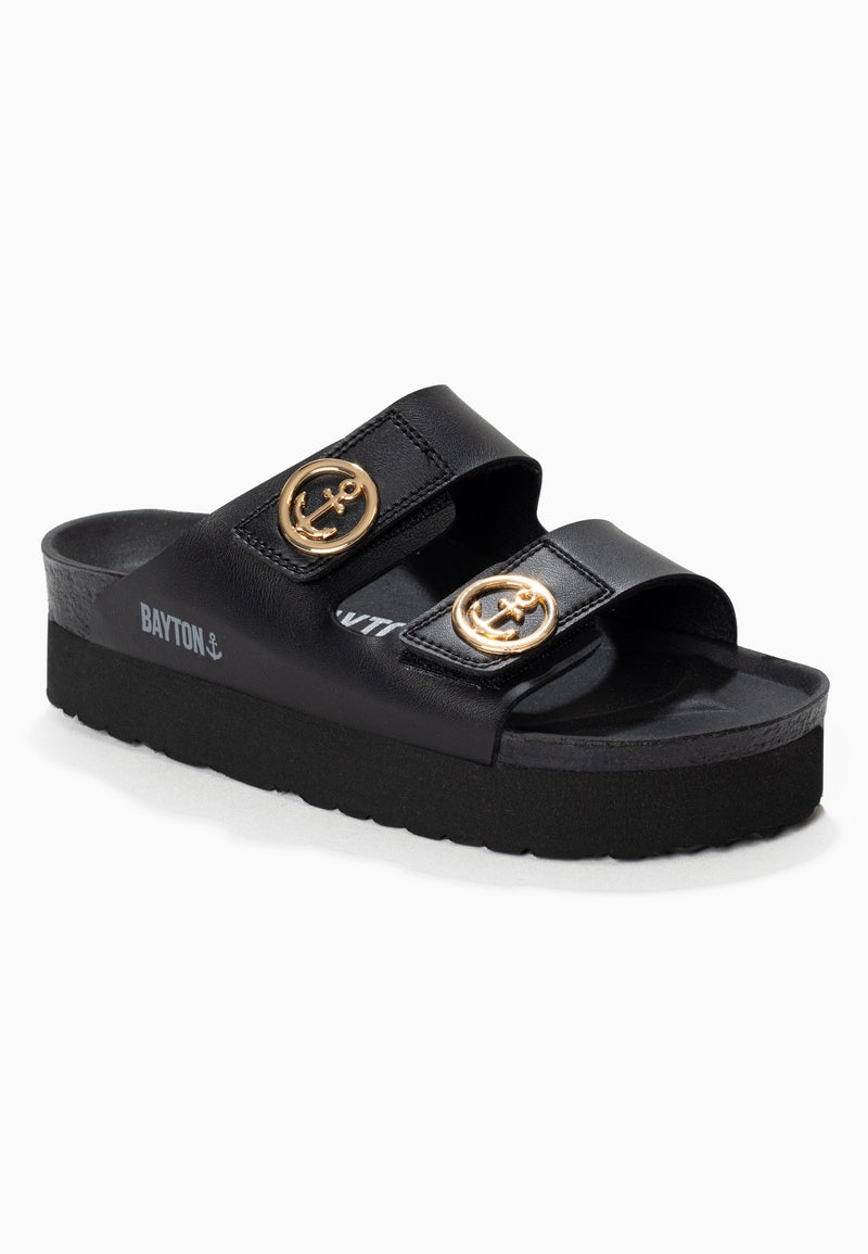 Jalon Black Platform Sandals