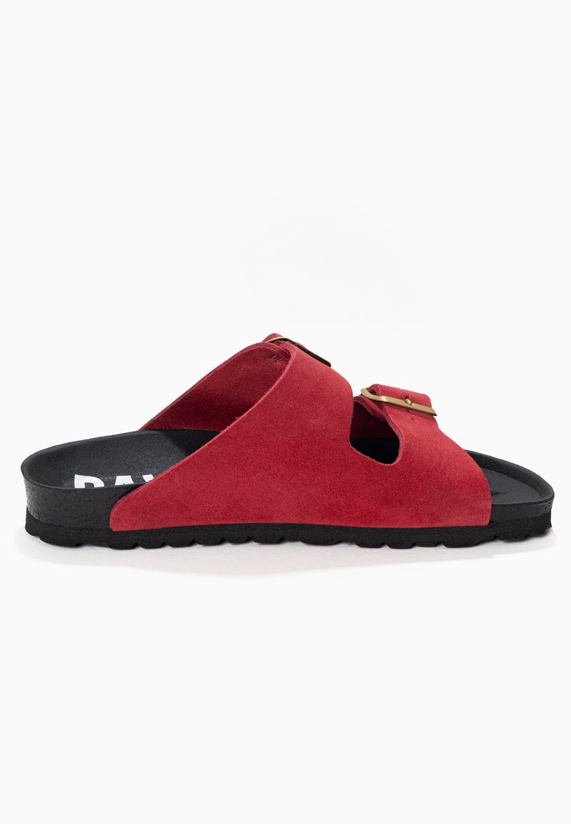 Atlas Bordeaux Suede Leather 2 Strap Sandals