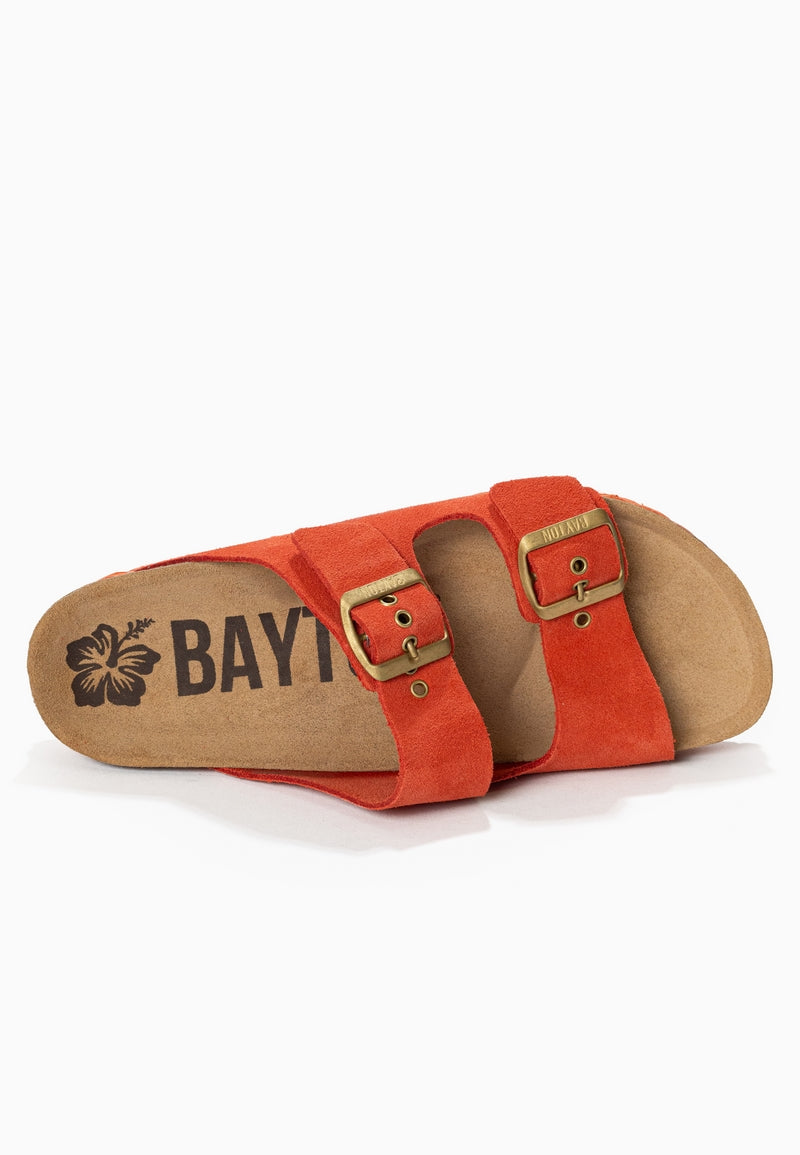 Atlas Coral Suede Leather 2 Strap Sandals