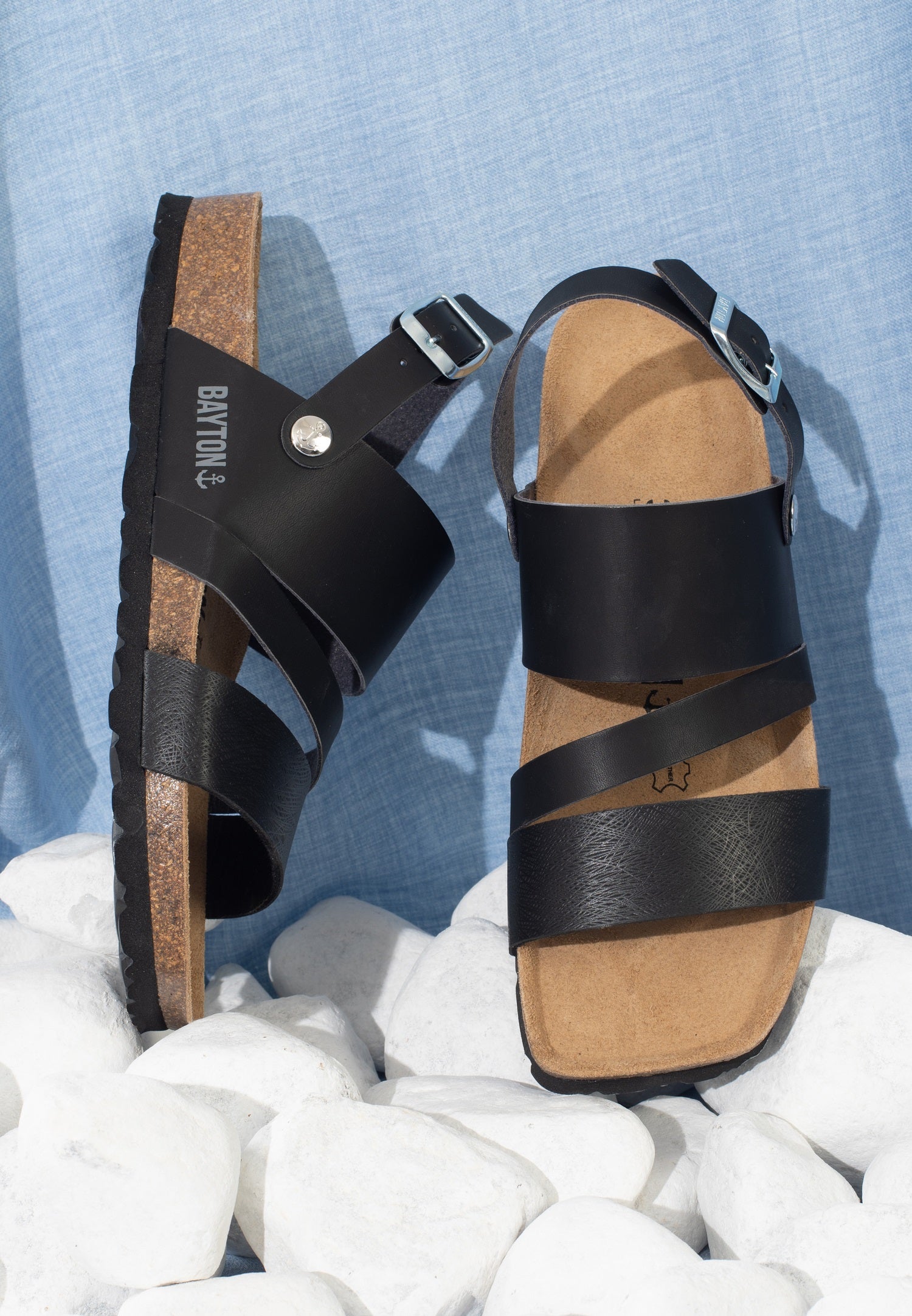 Vitoria Black Multi-Strap Sandals