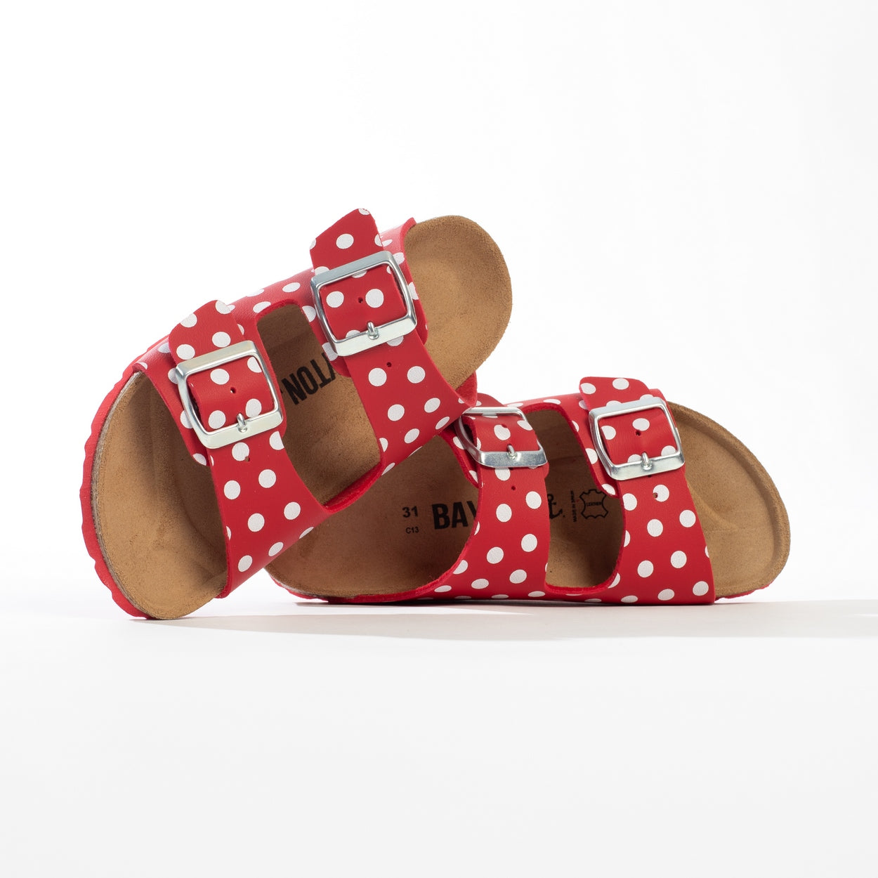 Red And White Atlas 2 Strap Sandals