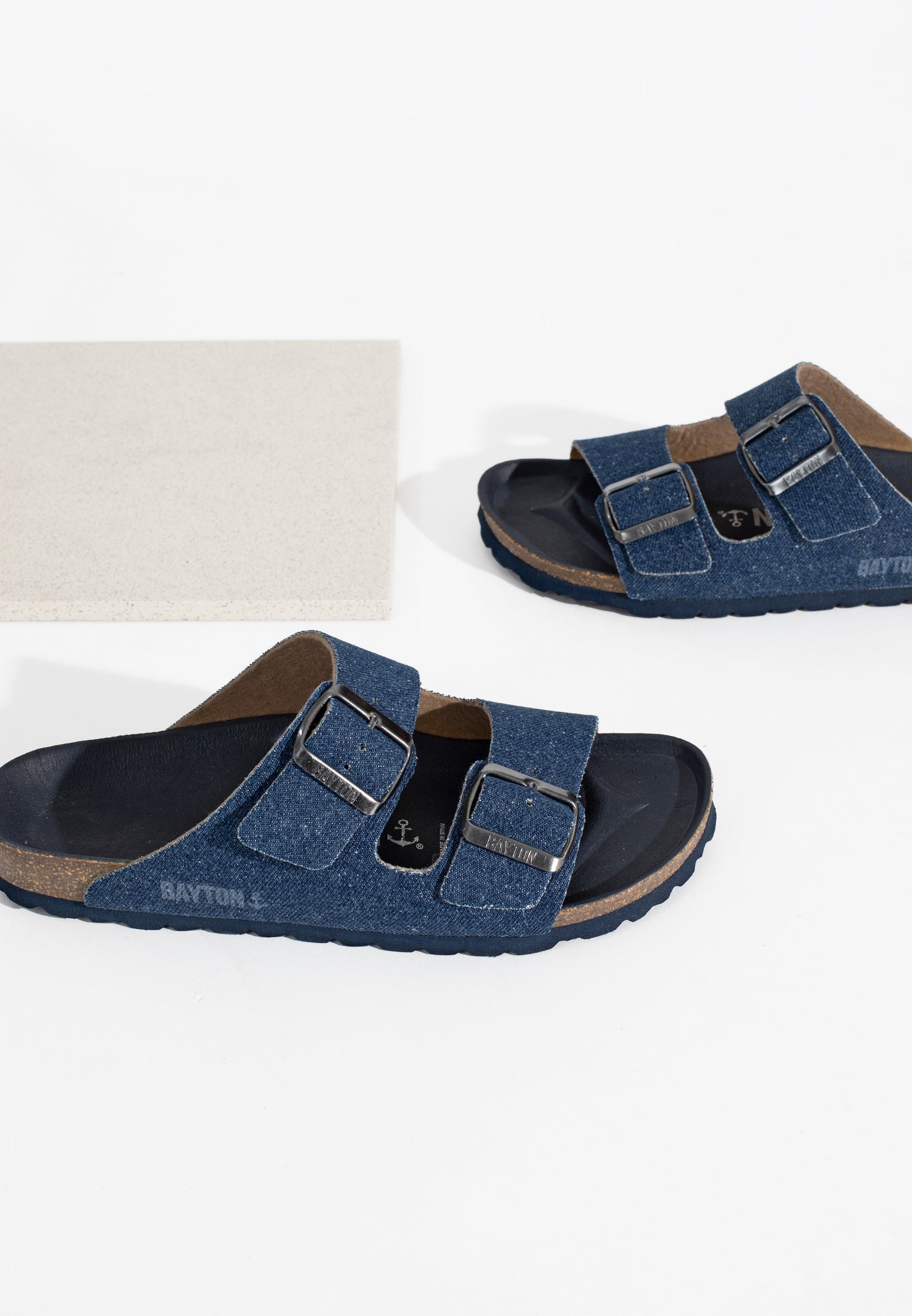 Atlas Navy Blue 2 Strap Sandals