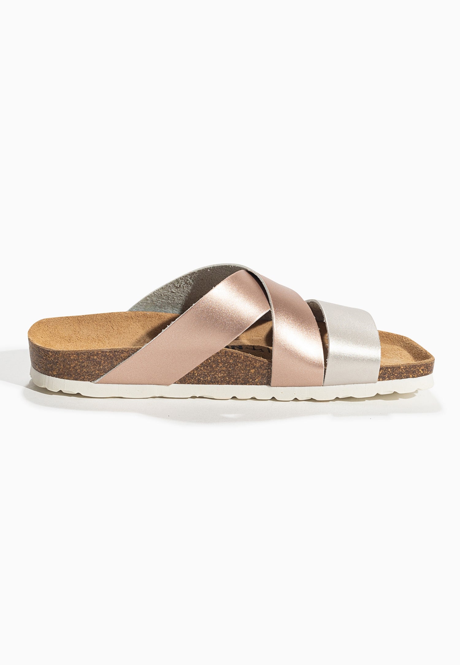 Seville Rose Gold and Silver Multi-Strap Sandals