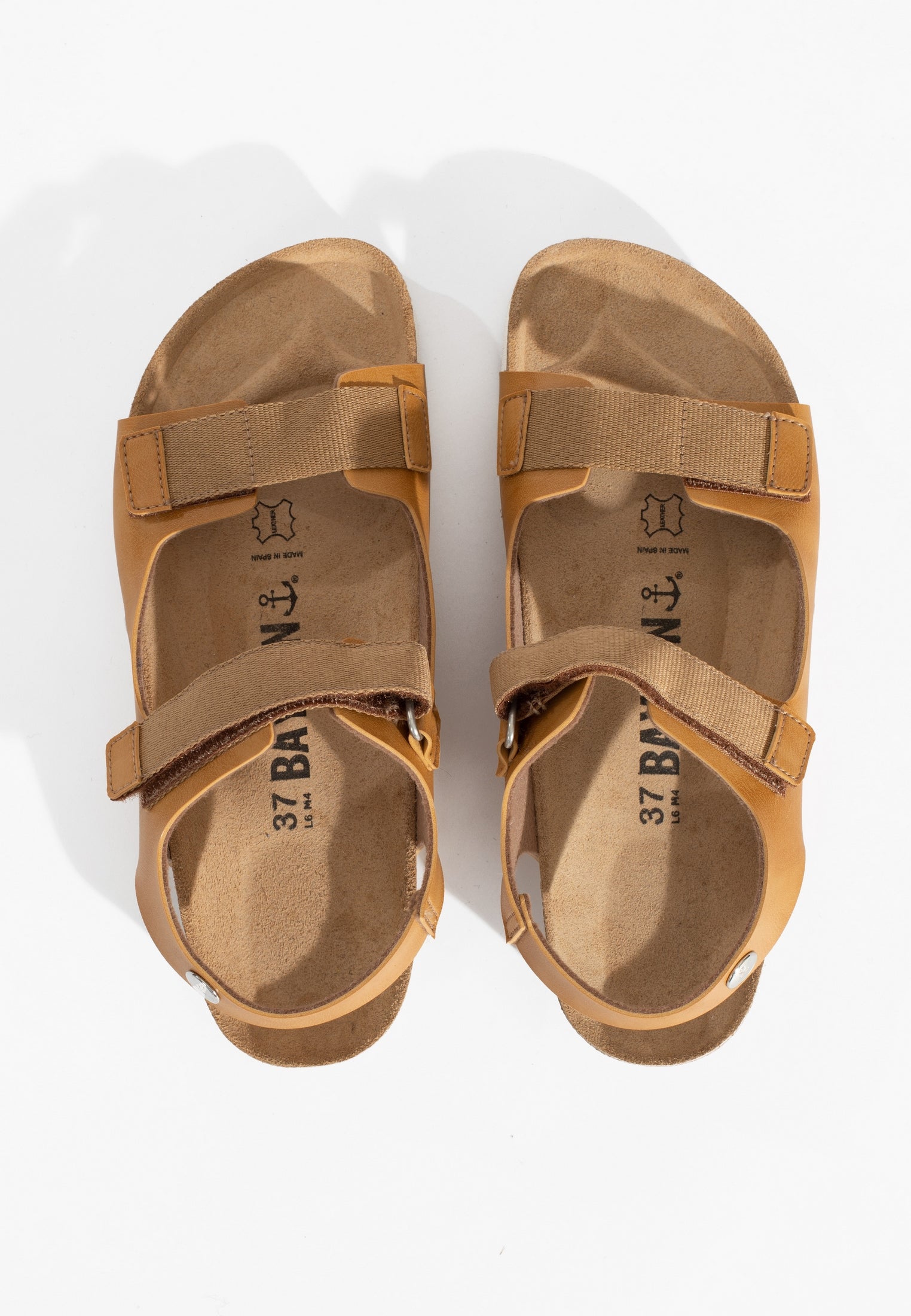 Spent Beige and Camel Multi-Strap Sandals