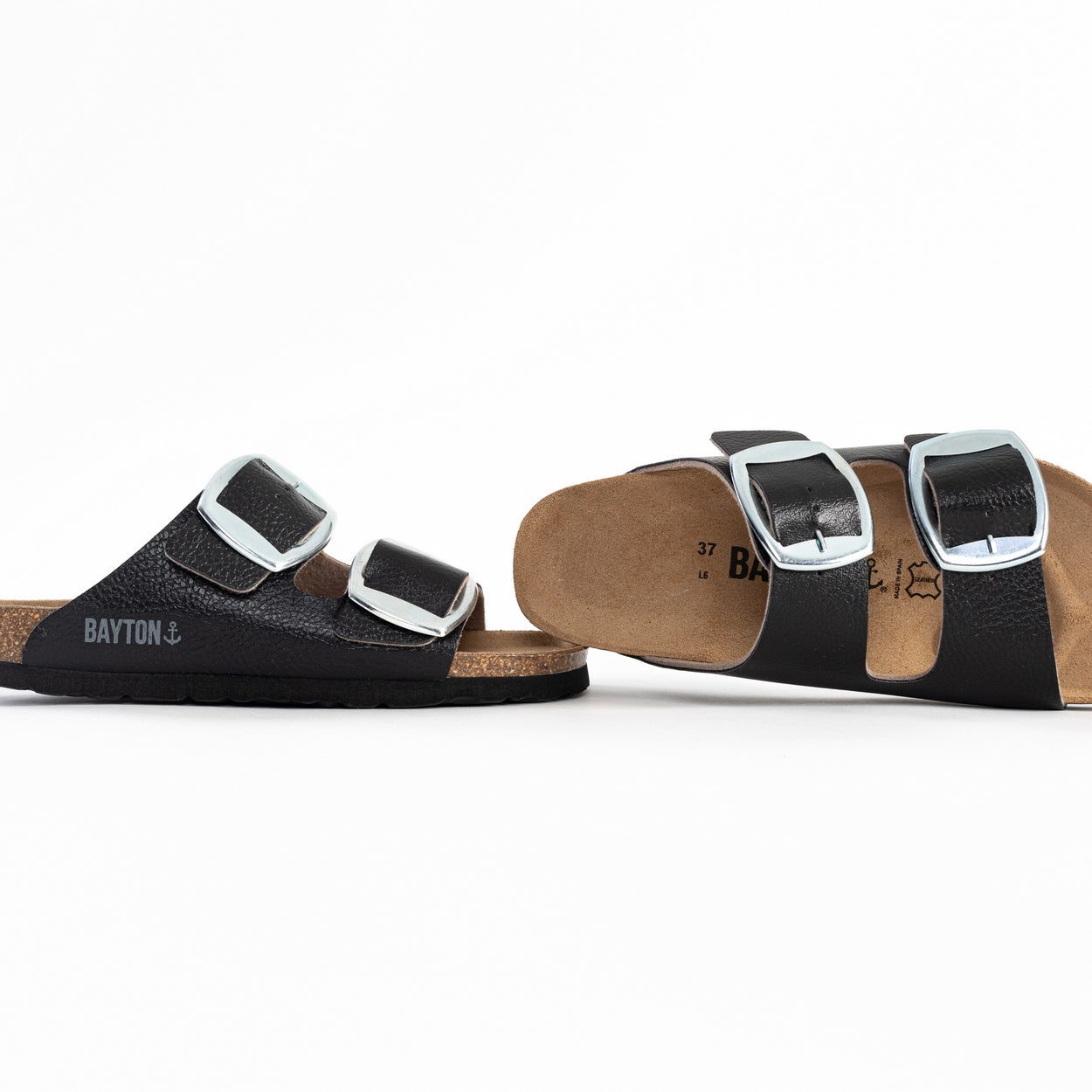 Alicante Black 2 Strap Sandals