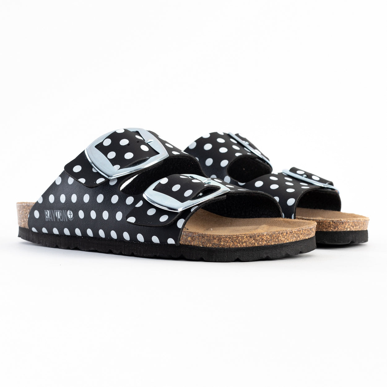 Alicante Black and White 2 Strap Sandals