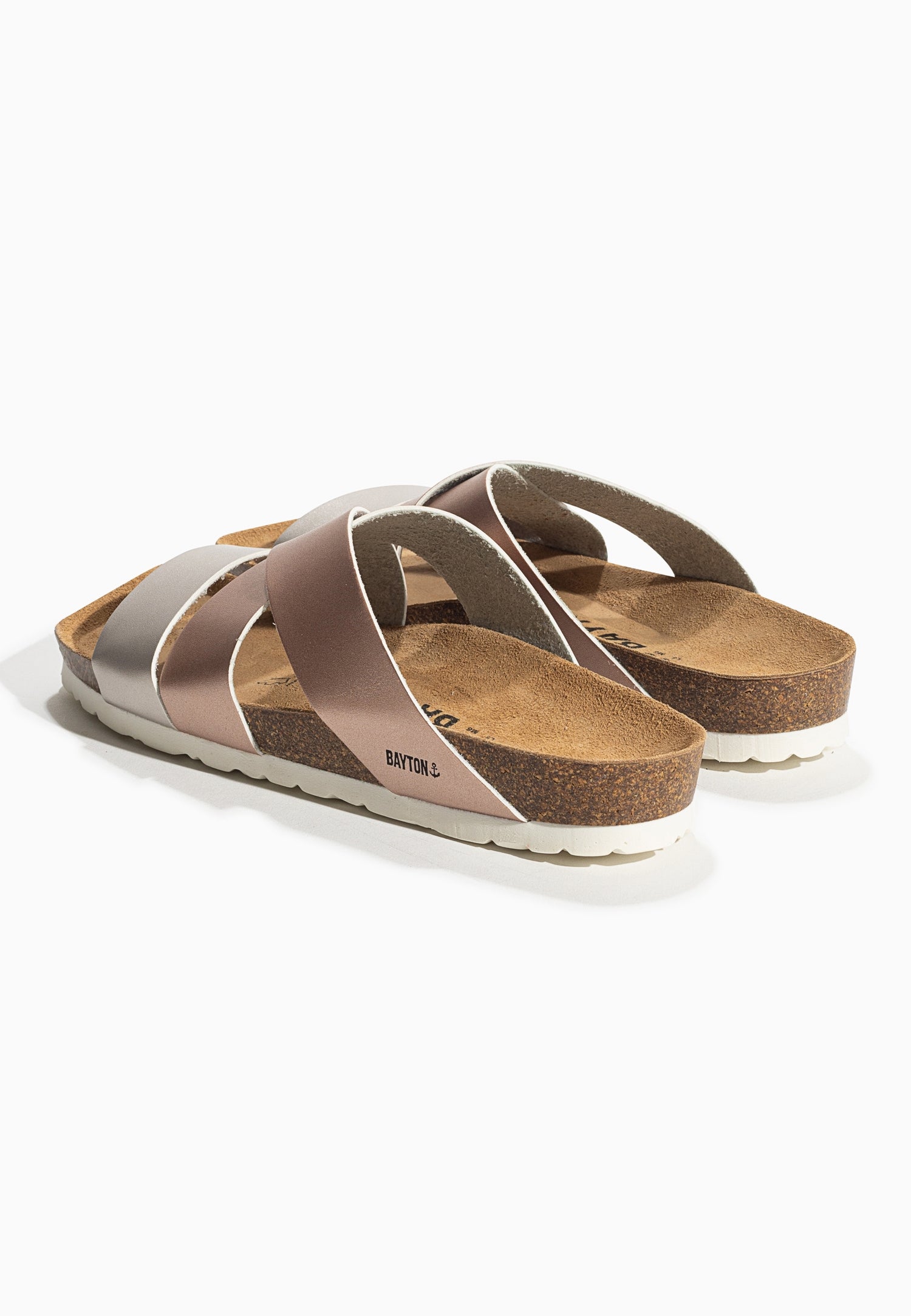 Seville Rose Gold and Silver Multi-Strap Sandals