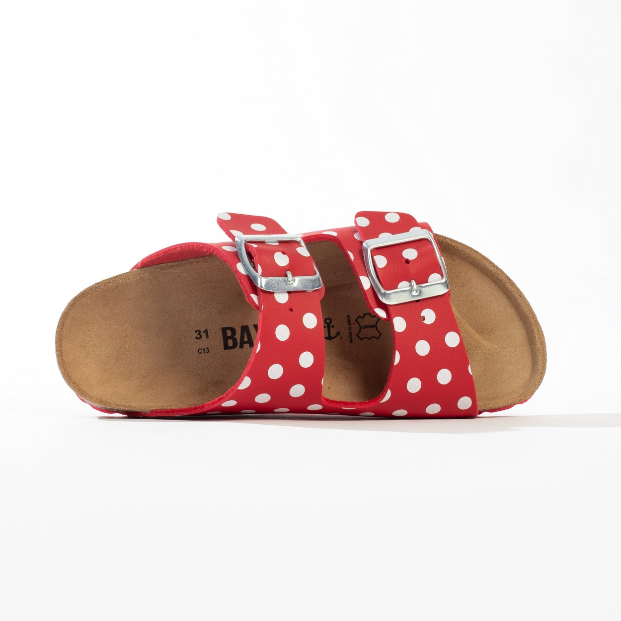 Sandales Atlas 2 Brides Rouge Et Blanc