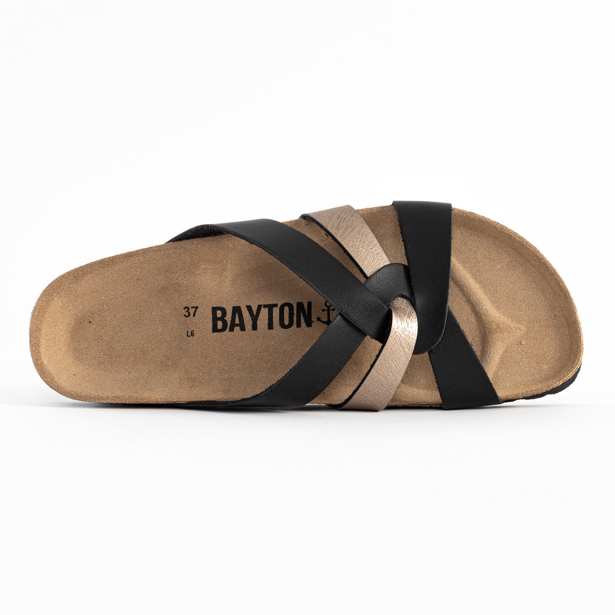 Santander Black and Mocha Multi-Strap Sandals