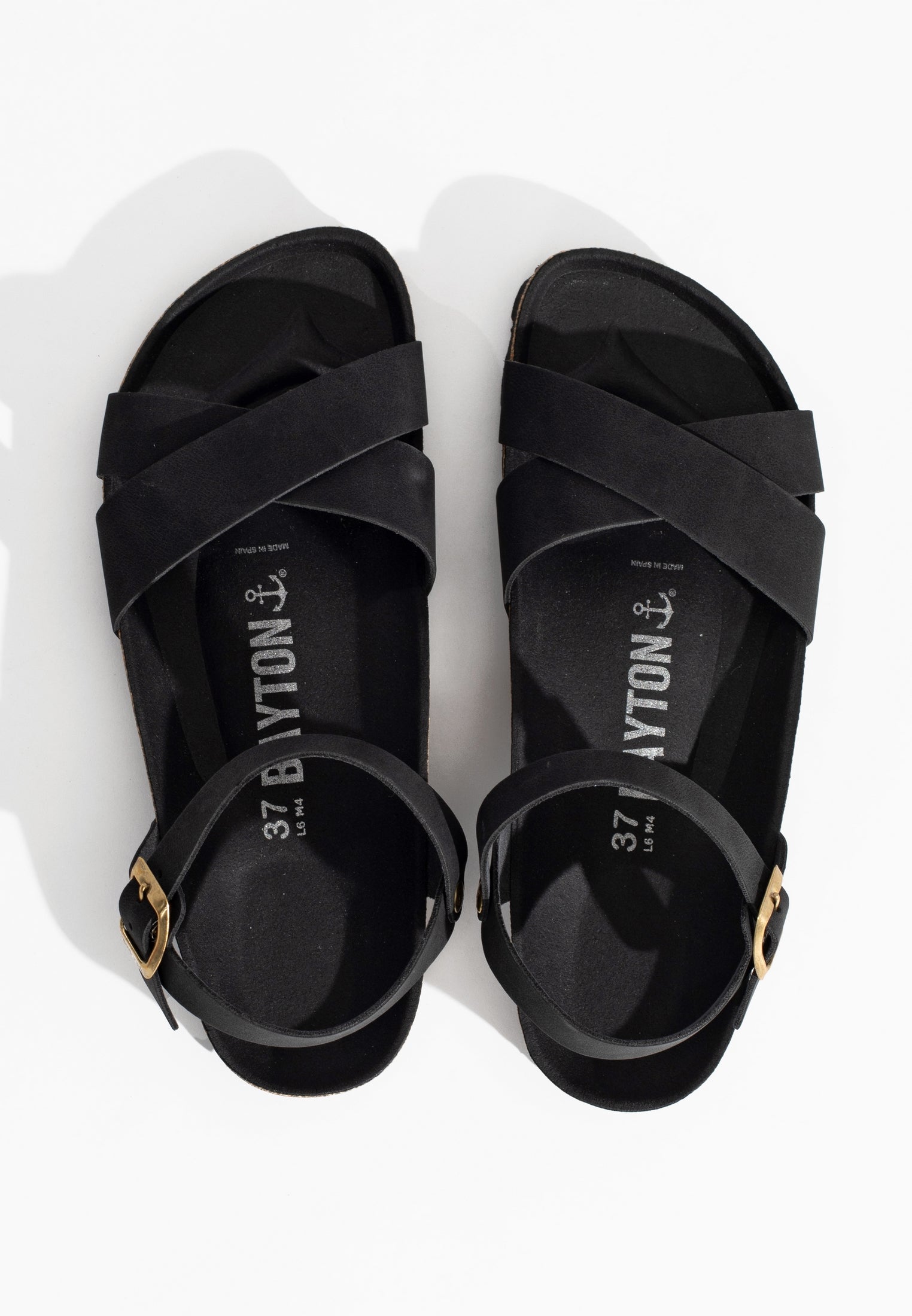 Vallado Black Multi-Strap Sandals