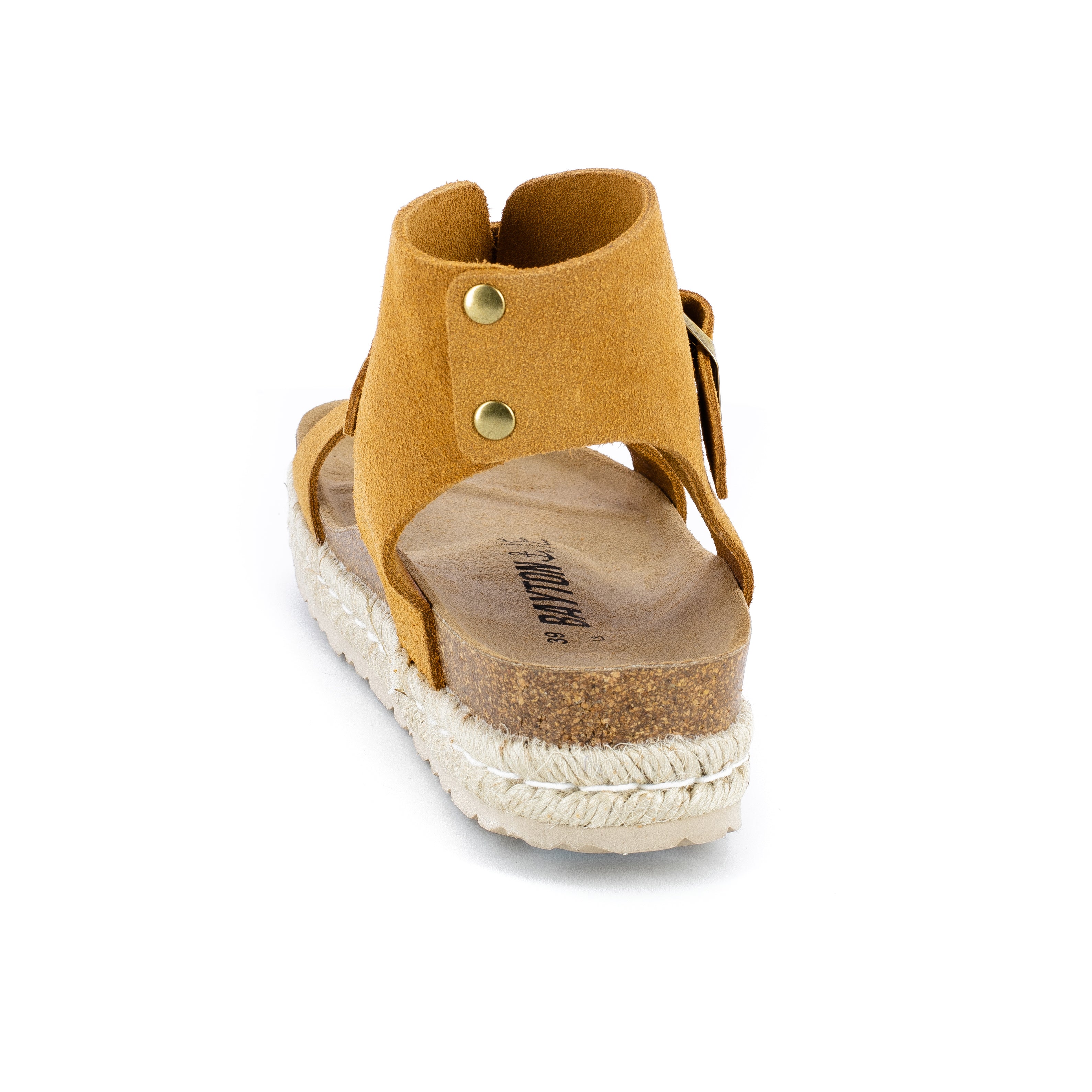 Dubbo Tan Suede Leather Multi-Strap Platform Sandals