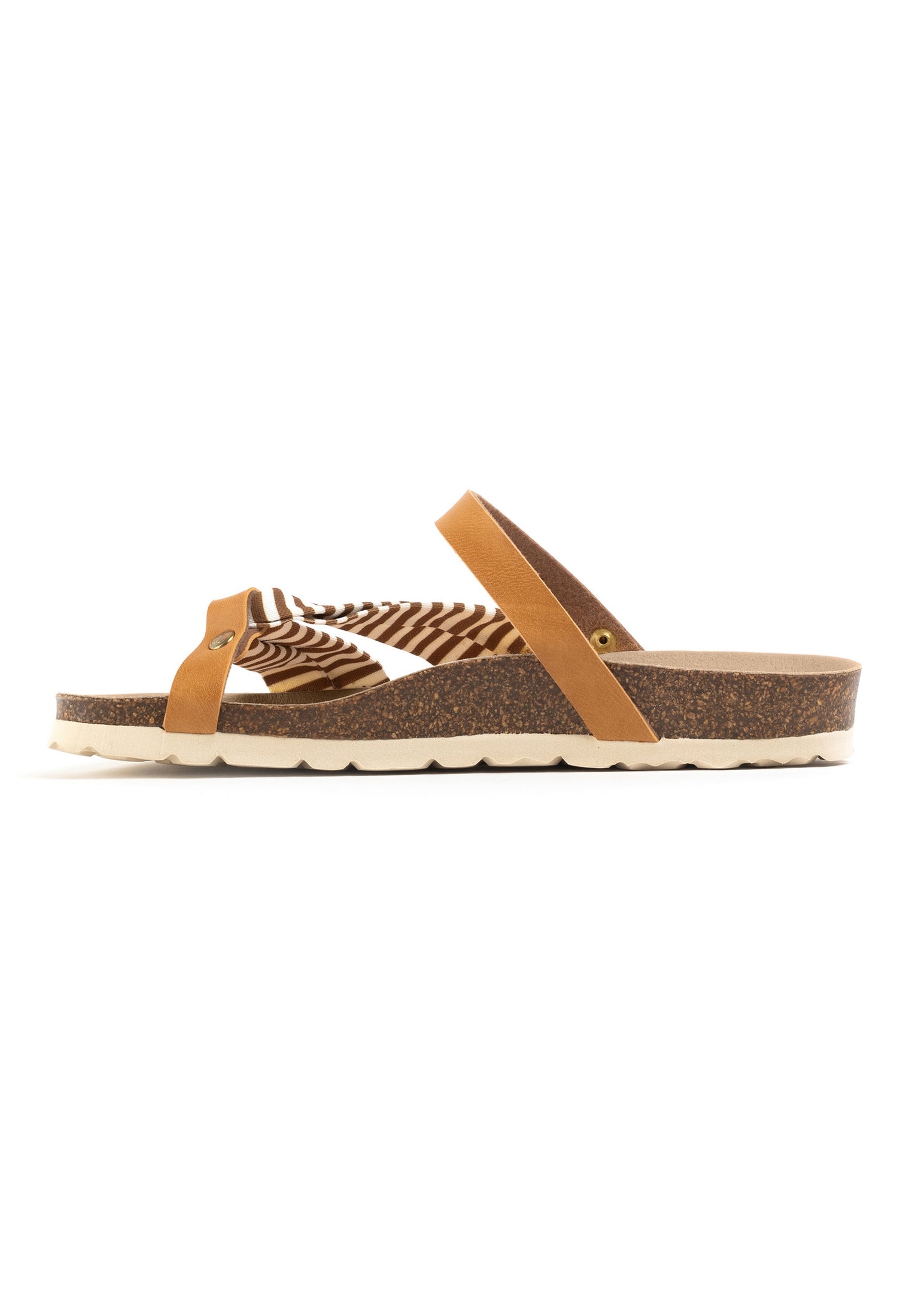 Figueira Beige and Camel Multi-Strap Sandals