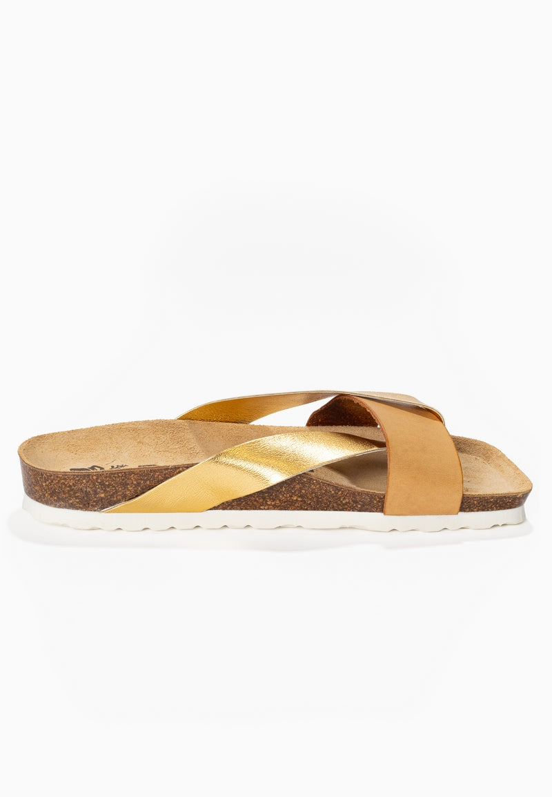 Sandalias Mildura Camel y Oro