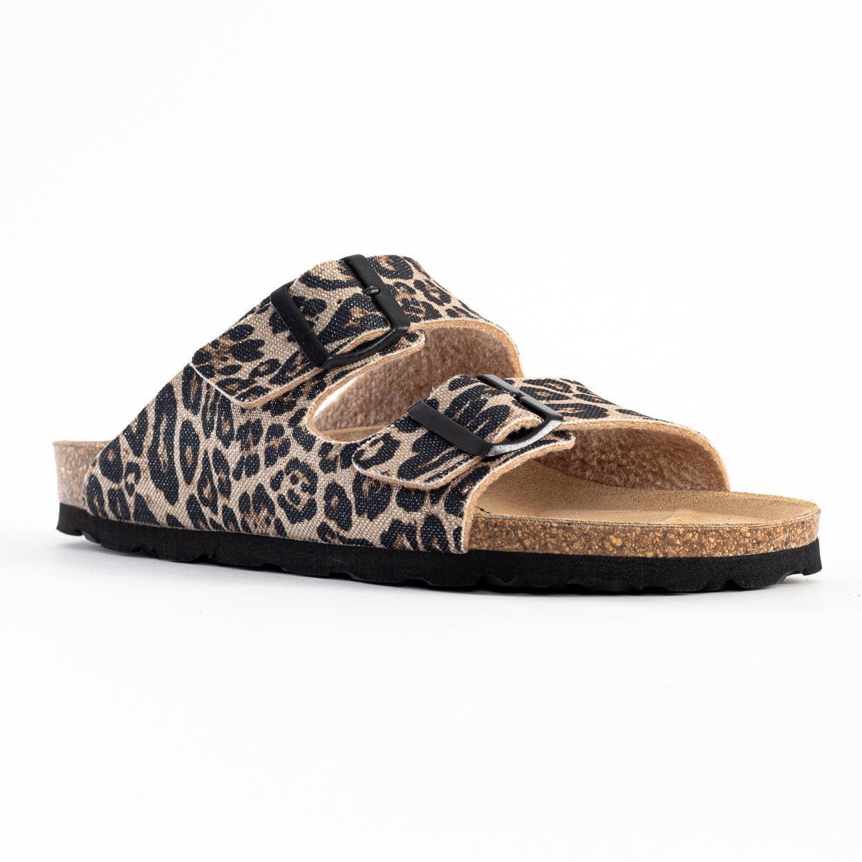 Sandalias Atlas con 2 tiras y estampado de leopardo