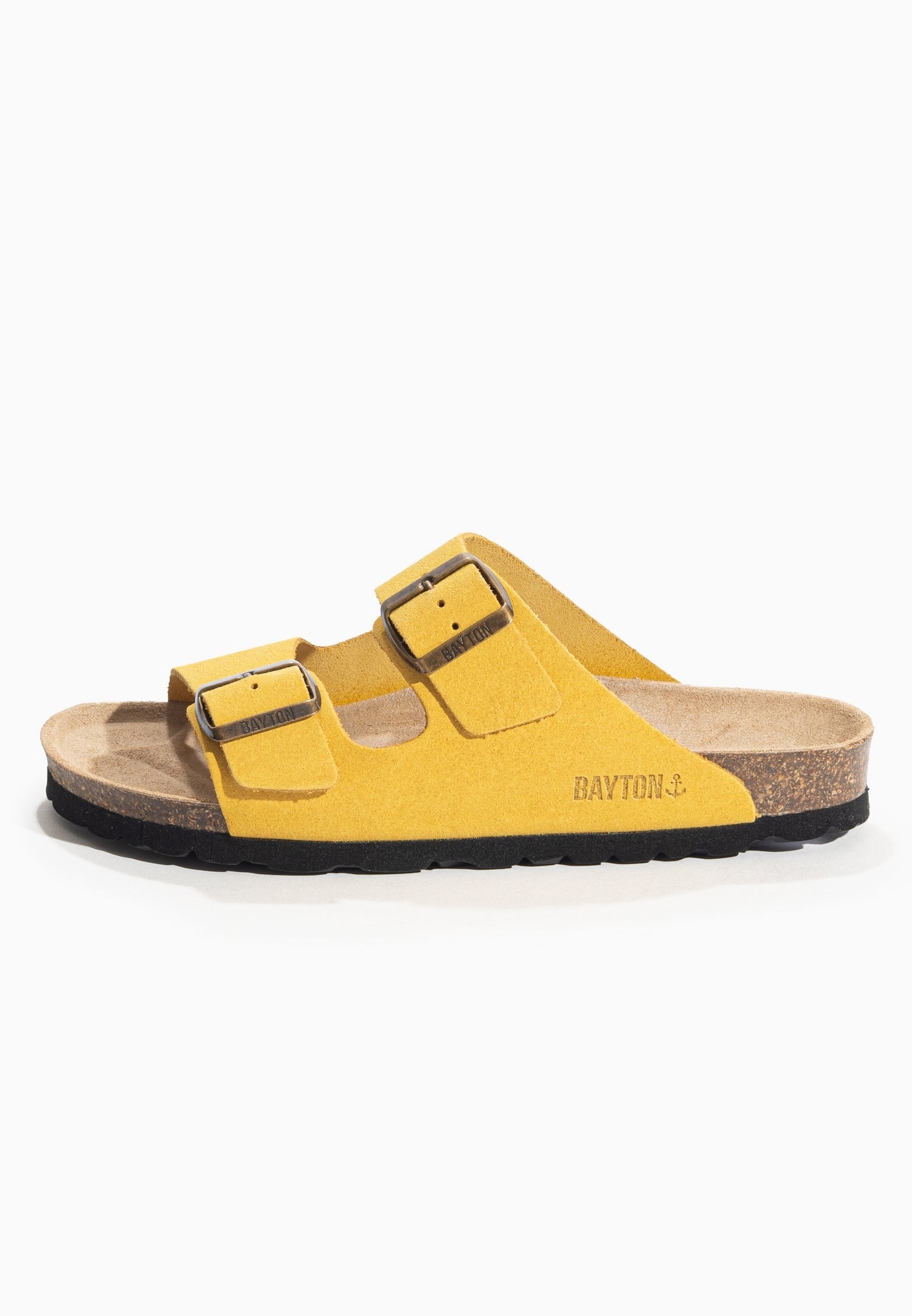 Tracy Yellow Suede Leather 2 Strap Sandals