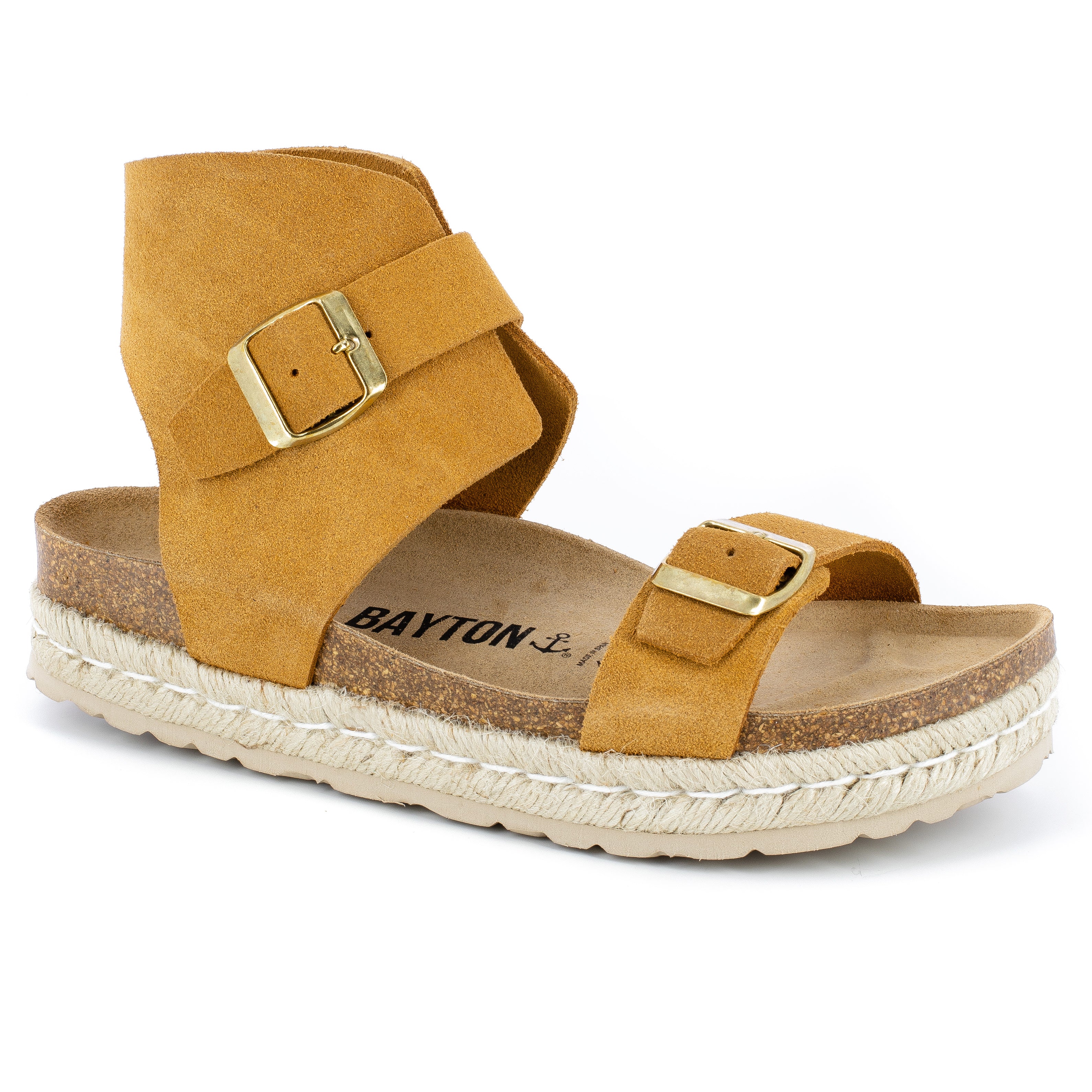 Dubbo Tan Suede Leather Multi-Strap Platform Sandals