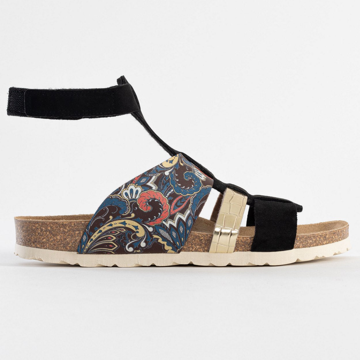 Morello Black Multi-Strap Sandals